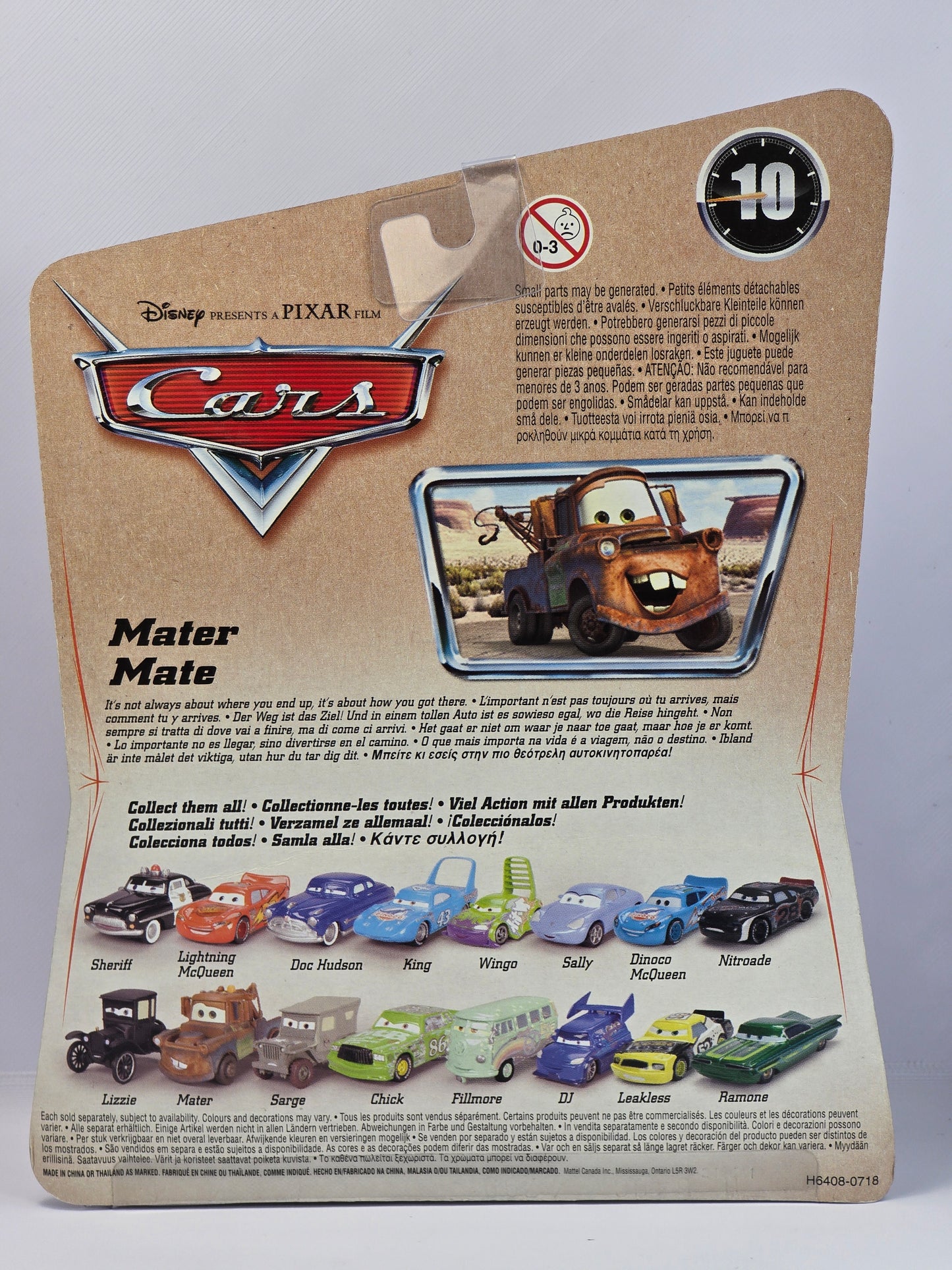 DISNEY PIXAR CARS - MATER - SERIES 1 DESERT CARD - 16 BACK