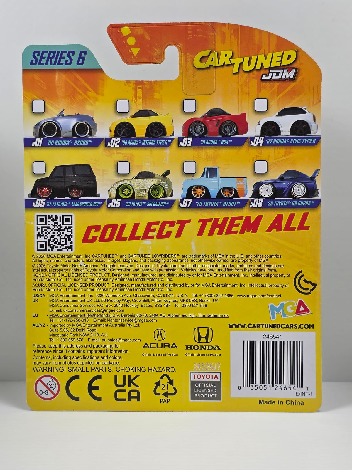 CAR TUNED - JDM SERIES 6 - '00 HONDA / ACURA INTEGRA TYPE R - YELLOW # 02 - NEW