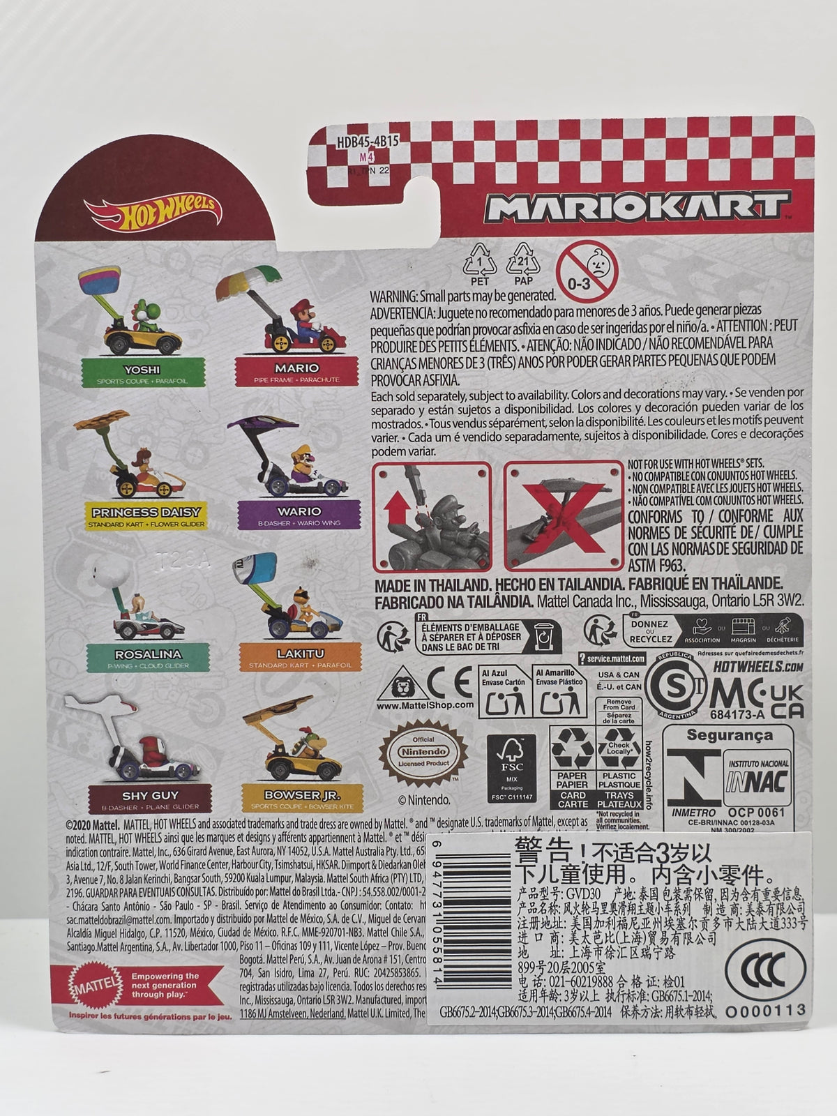 HOT WHEELS MARIO KART - LAKITU - STANDARD KART - PARAFOIL - NEW