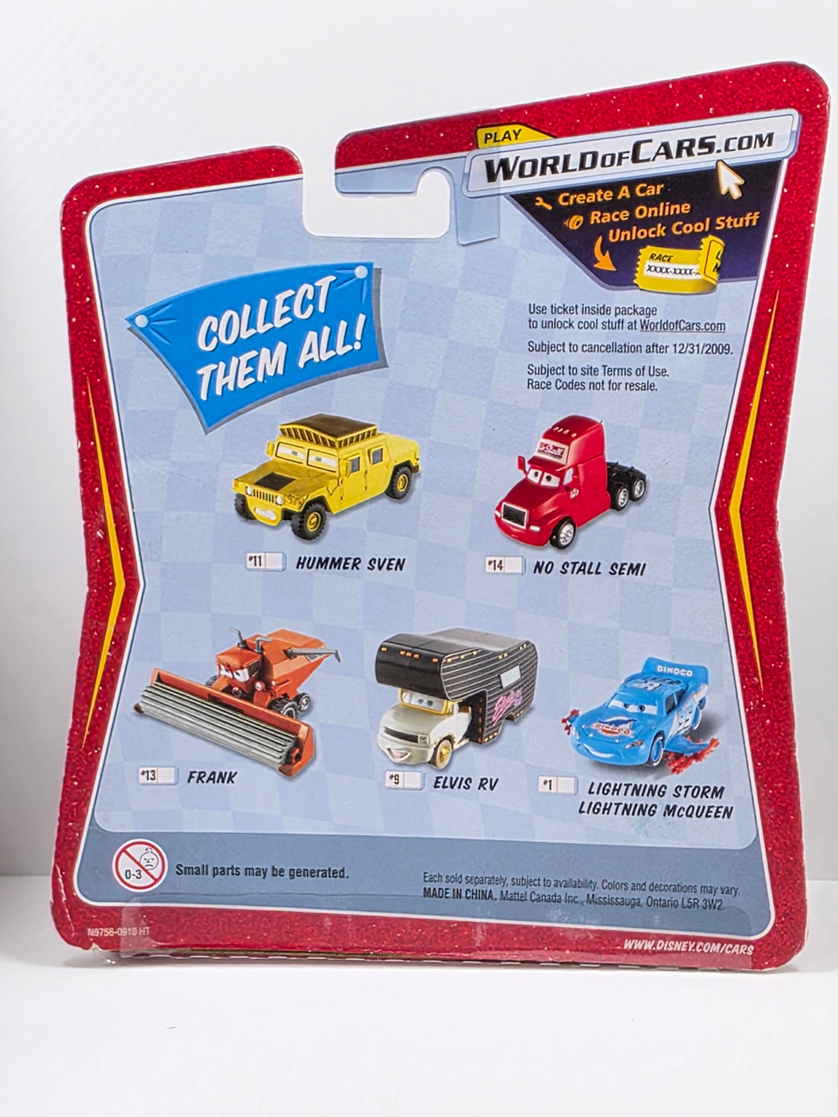 DISNEY PIXAR CARS - THE WORLD OF CARS - NO STALL CAB - RED - 2009 - NEW