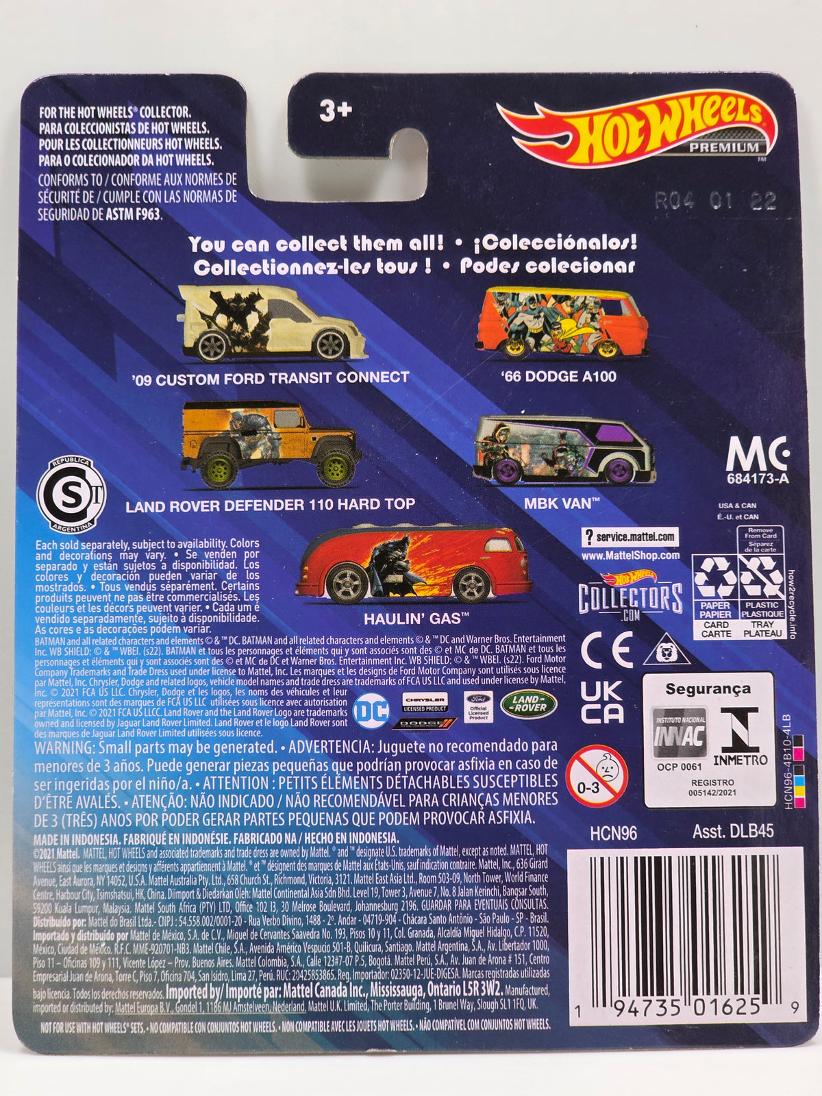 HOT WHEELS PREMIUM - BATMAN - 2-5 '66 DODGE A100 - HCN96 - NEW