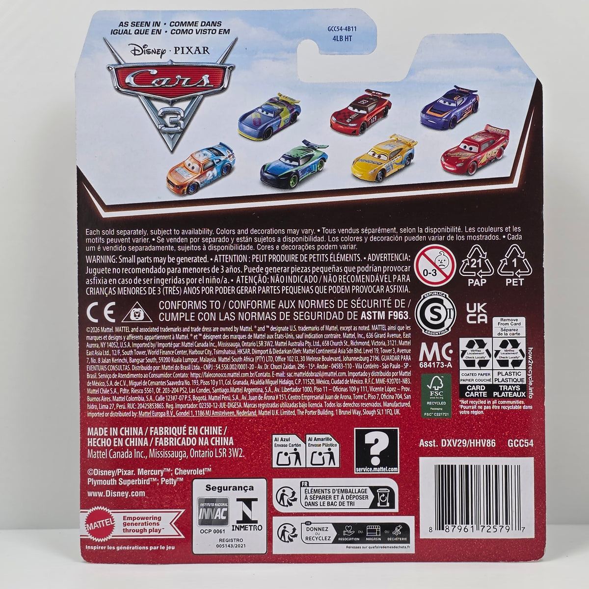 DISNEY PIXAR CARS - J D MCPILLAR #4 - TOW CAP - NEXT GEN RACER - NEW