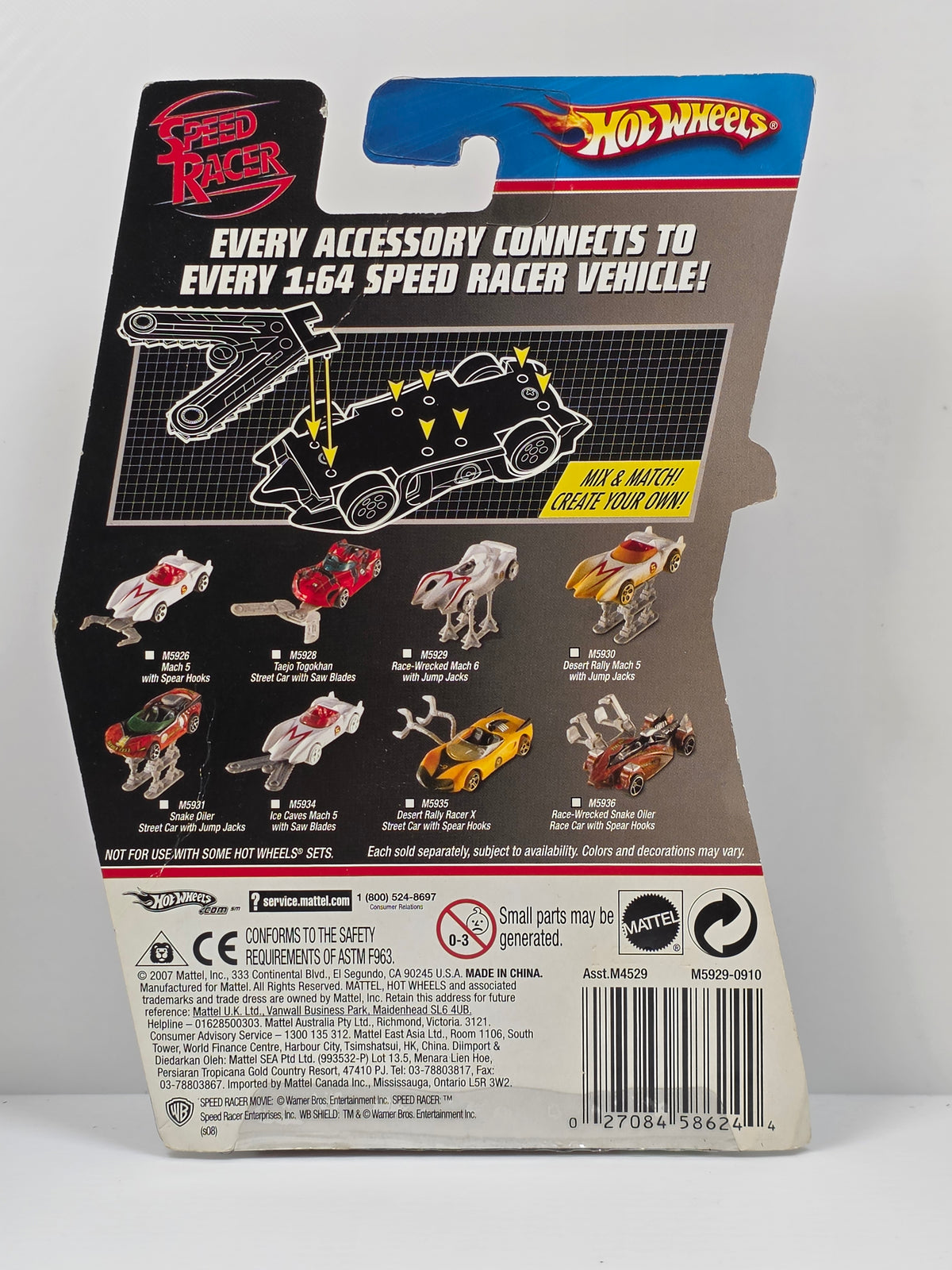 HOT WHEELS - SPEED RACER - RACE WRECKED MACH 6 with JUMP JACKS- M5929 2008 - NEW