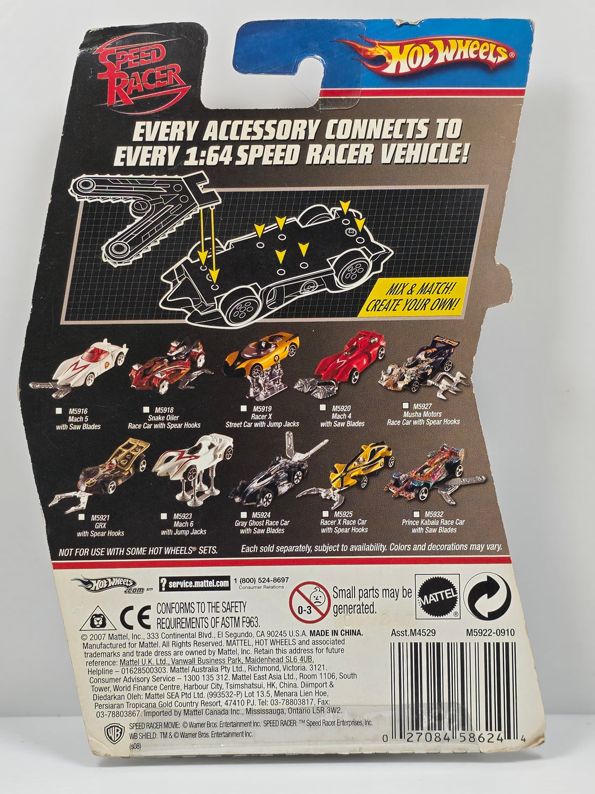 HOT WHEELS - SPEED RACER - MACH 6 with SAW BLADES- M5922 2008 - NEW