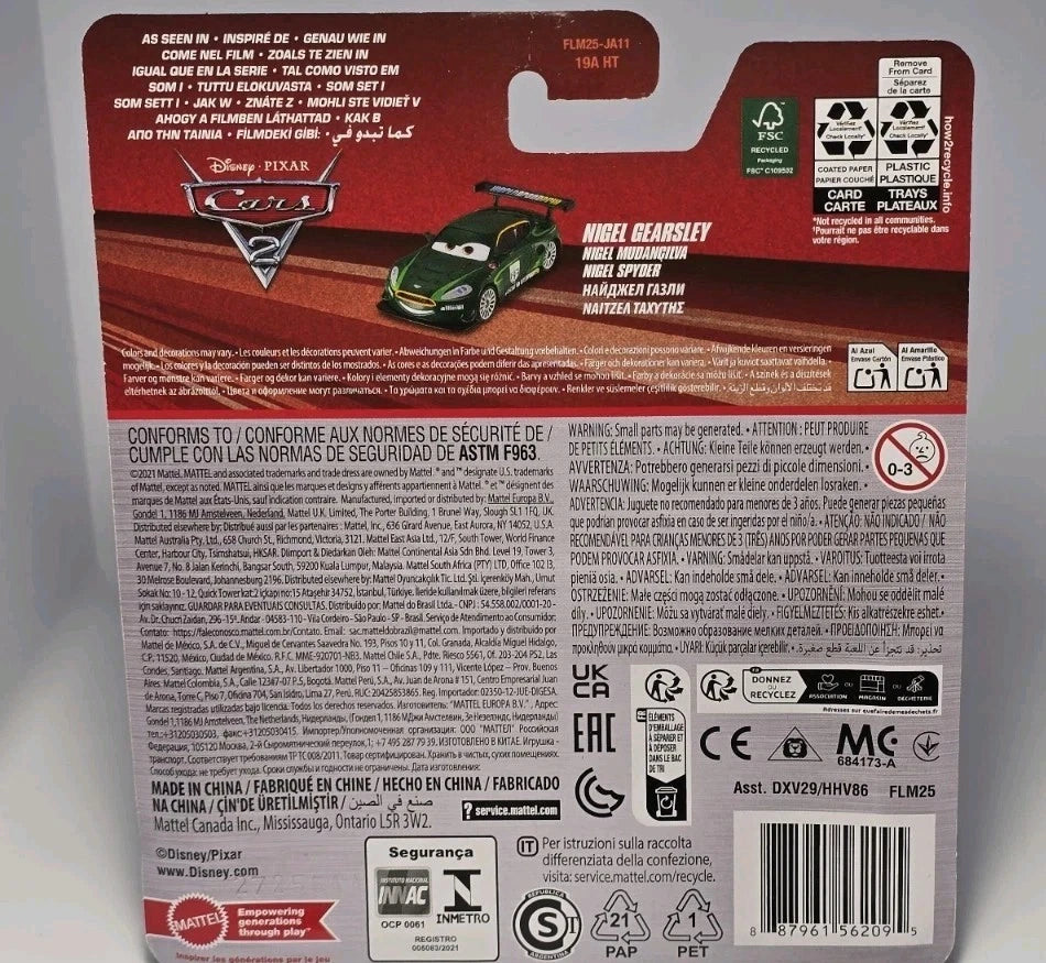 DISNEY PIXAR CARS 2 - NIGEL GEARSLEY ASTON MARTIN DBR9