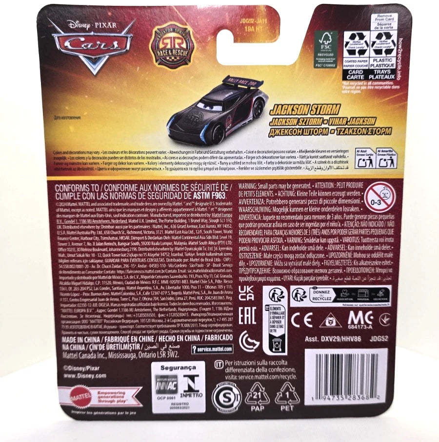 DISNEY PIXAR CARS - RACE AND RESCUE - JACKSON STORM - RACE & RALLY