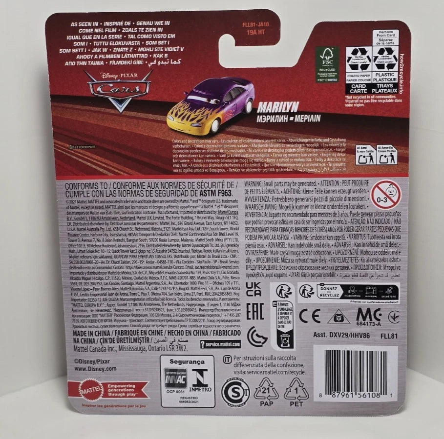 DISNEY PIXAR CARS - MARILYN STICKERS (RAMONE PAINT JOB)
