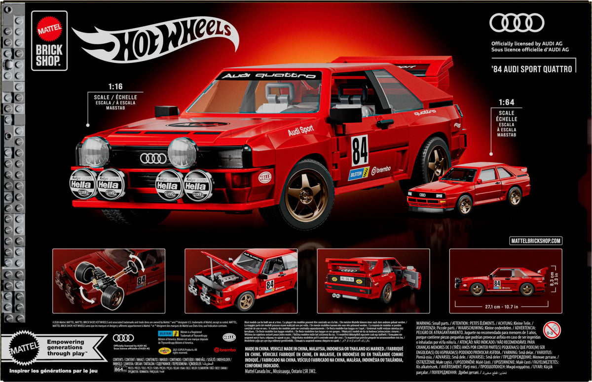 MATTEL BRICK SHOP HOT WHEELS  ELITE - '84 AUDI SPORT QUATTRO - NEW