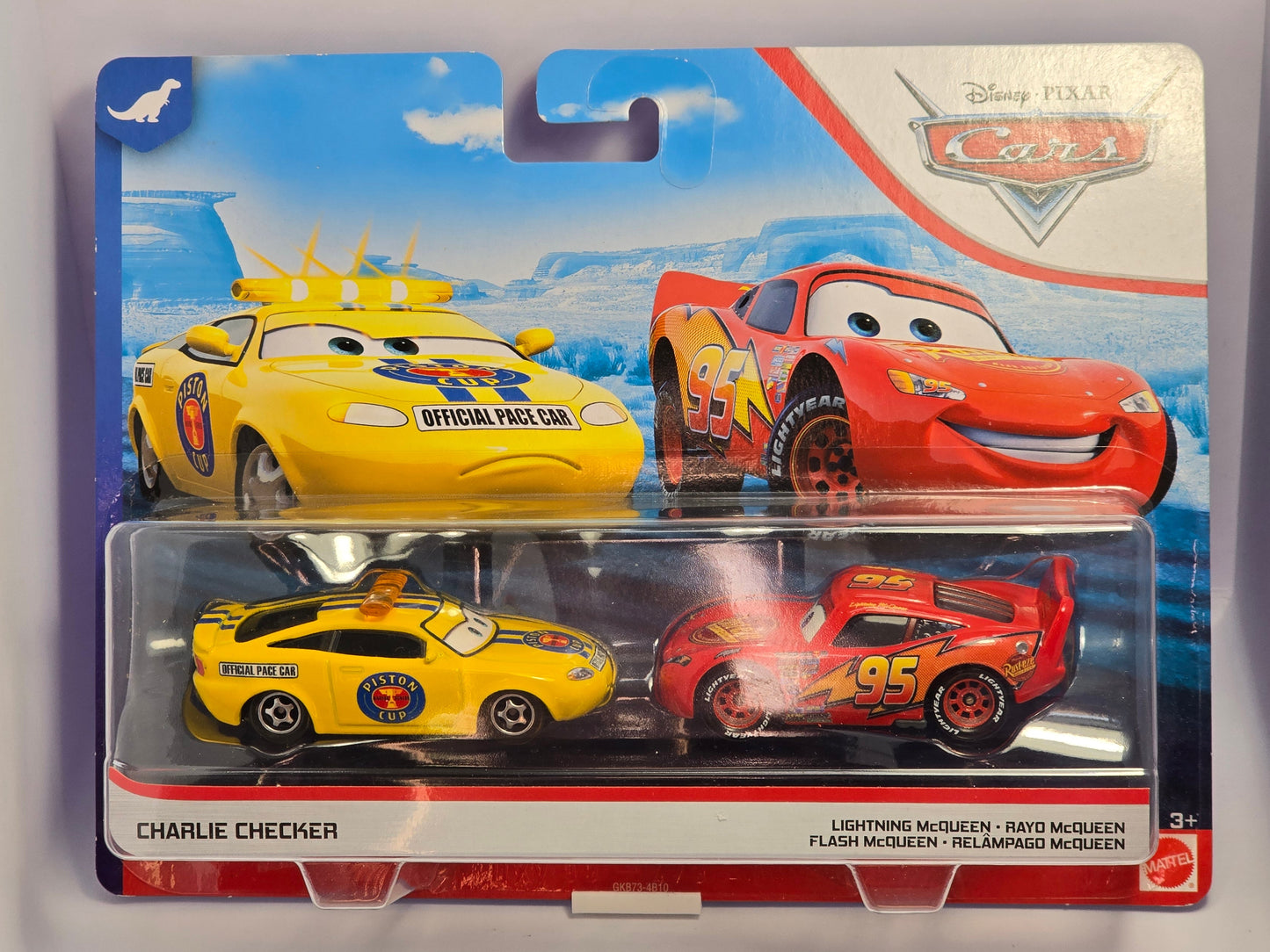 DISNEY PIXAR CARS - CHARLIE CHECKER & LIGHTNING McQUEEN - DINOCO 400 - TWIN PACK