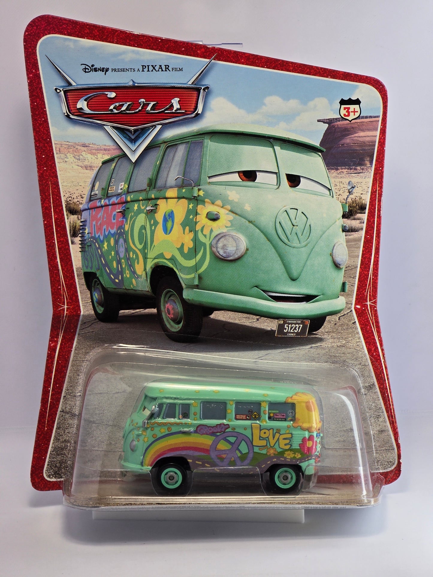 DISNEY PIXAR CARS - FILLMORE - VW CAMPER - SERIES 1 DESERT CARD - 16 BACK