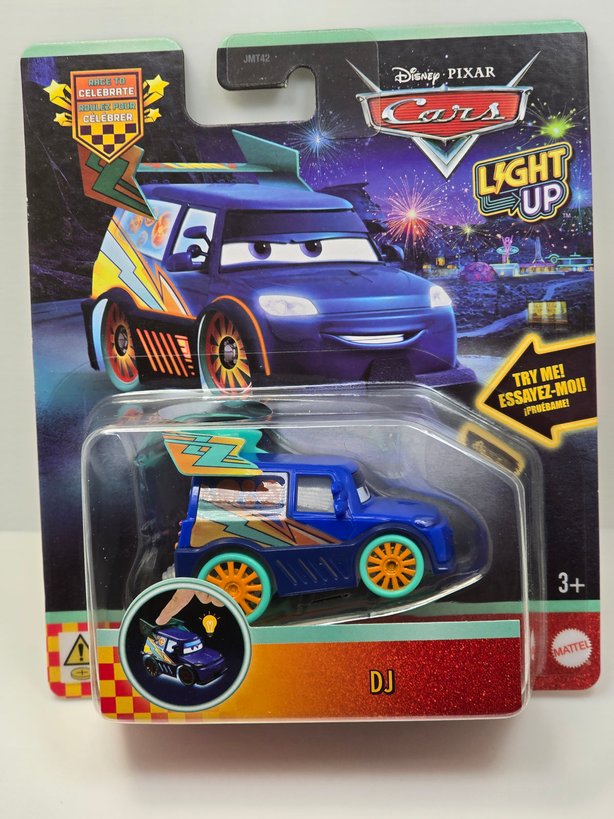 DISNEY PIXAR CARS  - RACE TO CELEBRATE - LIGHT UP - DJ  - NEW