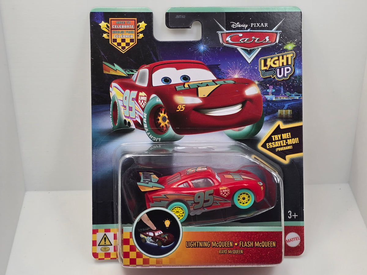 DISNEY PIXAR CARS  - RACE TO CELEBRATE - LIGHT UP - LIGHTNING MCQUEEN  - NEW