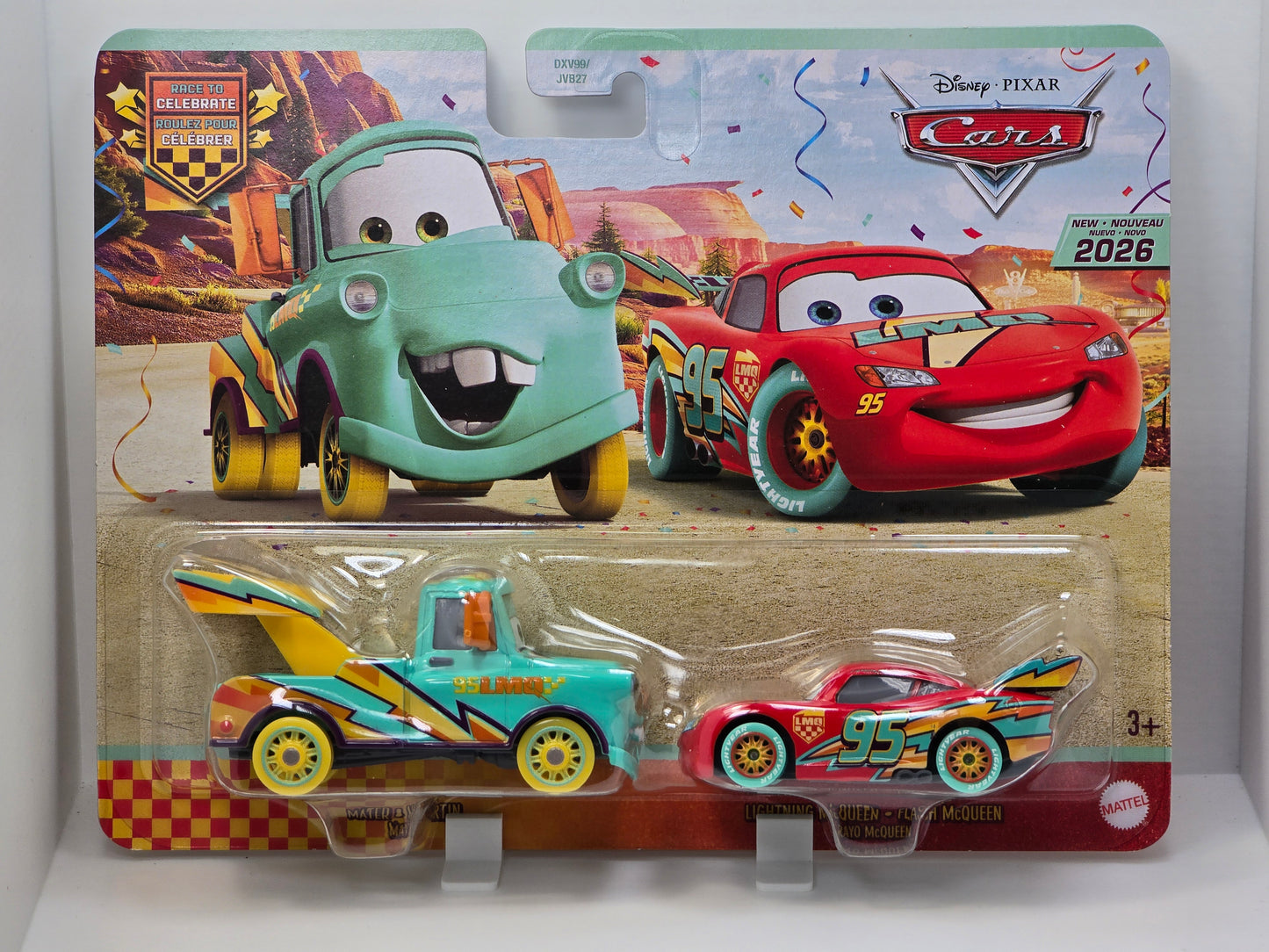 DISNEY PIXAR CARS  - RACE TO CELEBRATE - MATER & LIGHTNING McQUEEN - 2 PACK