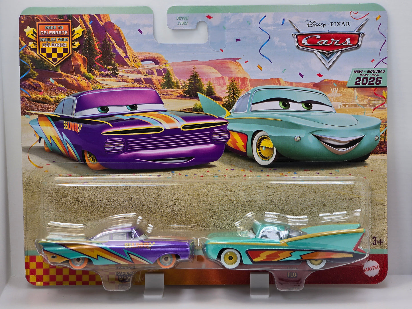 DISNEY PIXAR CARS  - RACE TO CELEBRATE - RAMONE & FLO - 2 PACK
