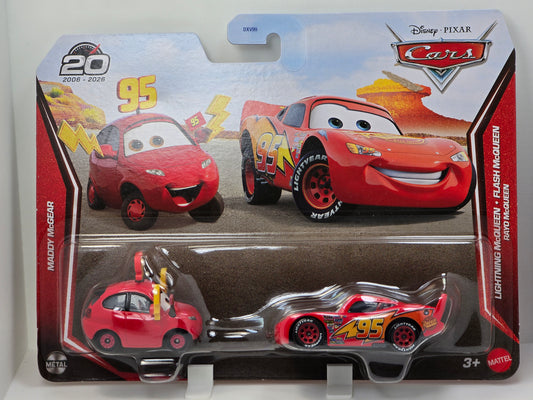 DISNEY PIXAR CARS  - 20th ANNIVERSARY - MADDY McGEAR & LIGHTNING McQUEEN - 2 PACK
