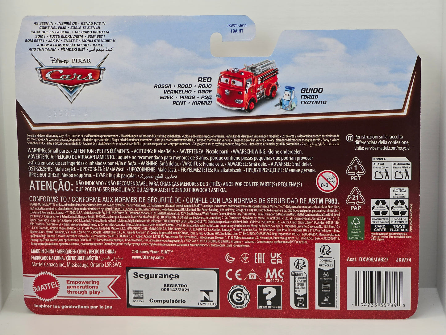 DISNEY PIXAR CARS  - 20th ANNIVERSARY - RED & GUIDO - 2 PACK