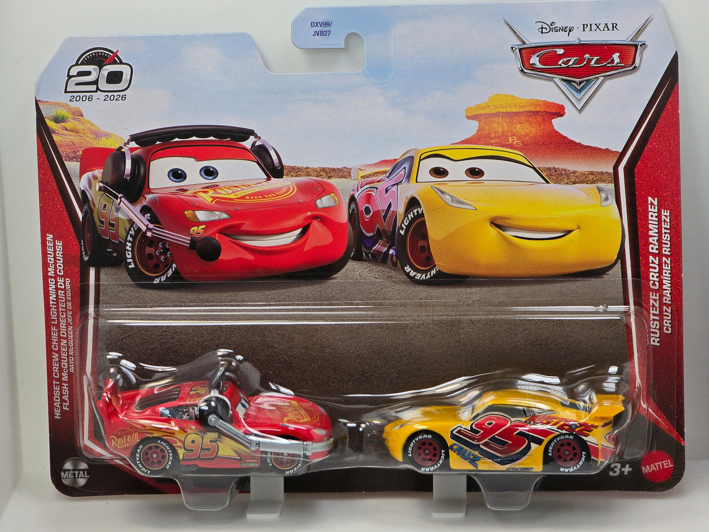 DISNEY PIXAR CARS  - 20th ANNIVERSARY - HEADSET CREW CHIEF LIGHTNING McQUEEN & RUSTEZE CRUZ RAMIREZ  - 2 PACK