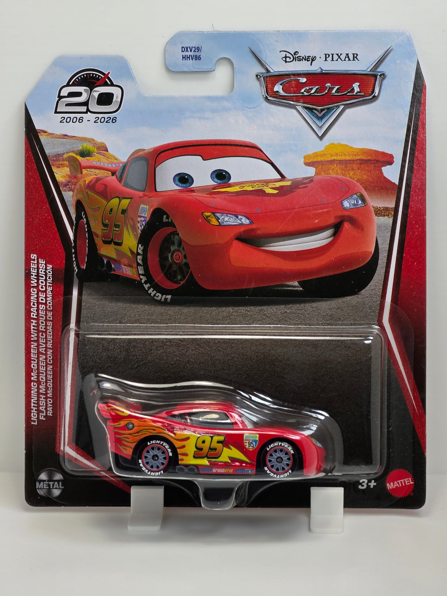 DISNEY PIXAR CARS - LIGHTNING MCQUEEN WITH RACING WHEELS