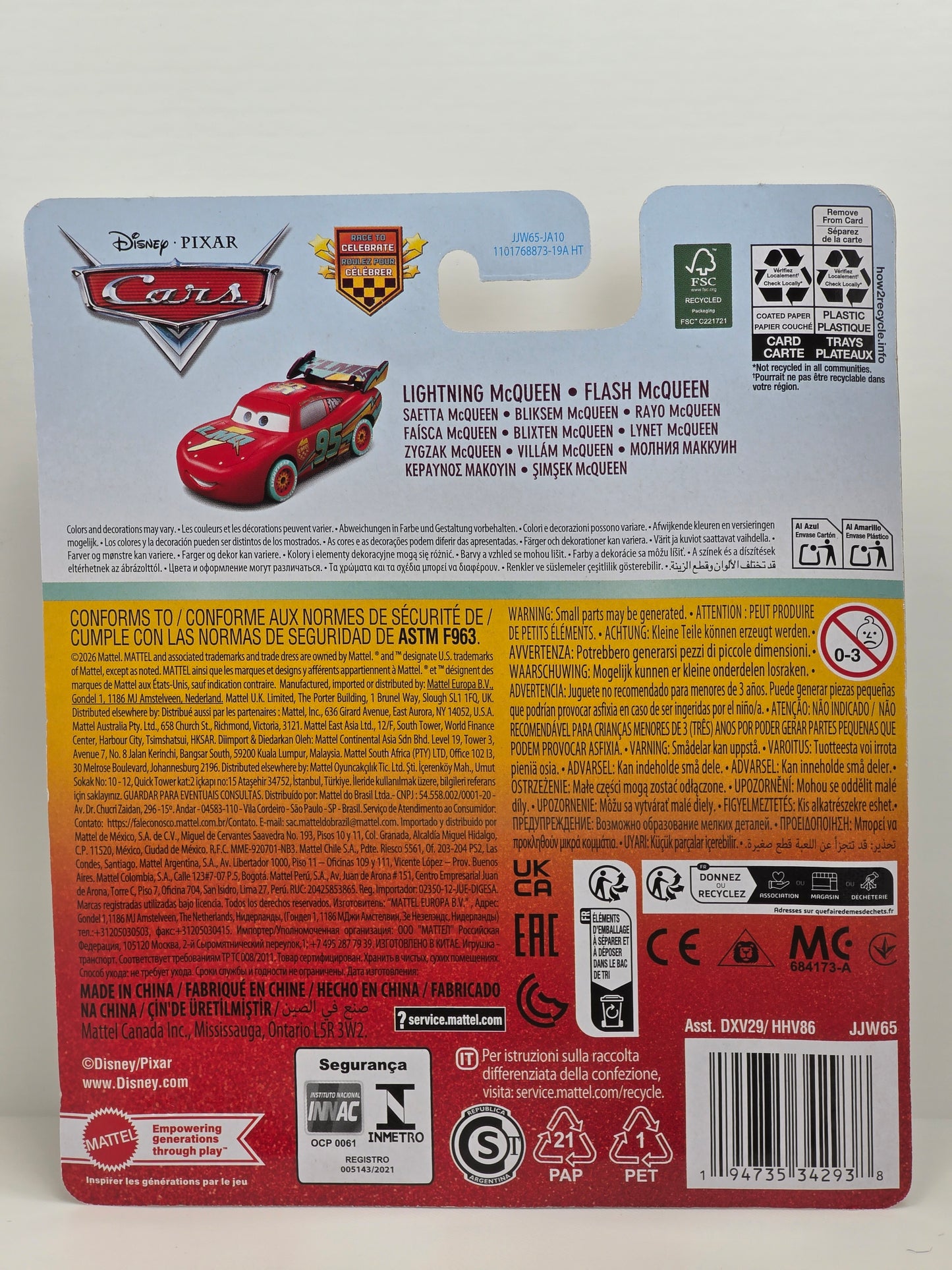 DISNEY PIXAR CARS - RACE TO CELEBRATE - LIGHTNING McQUEEN