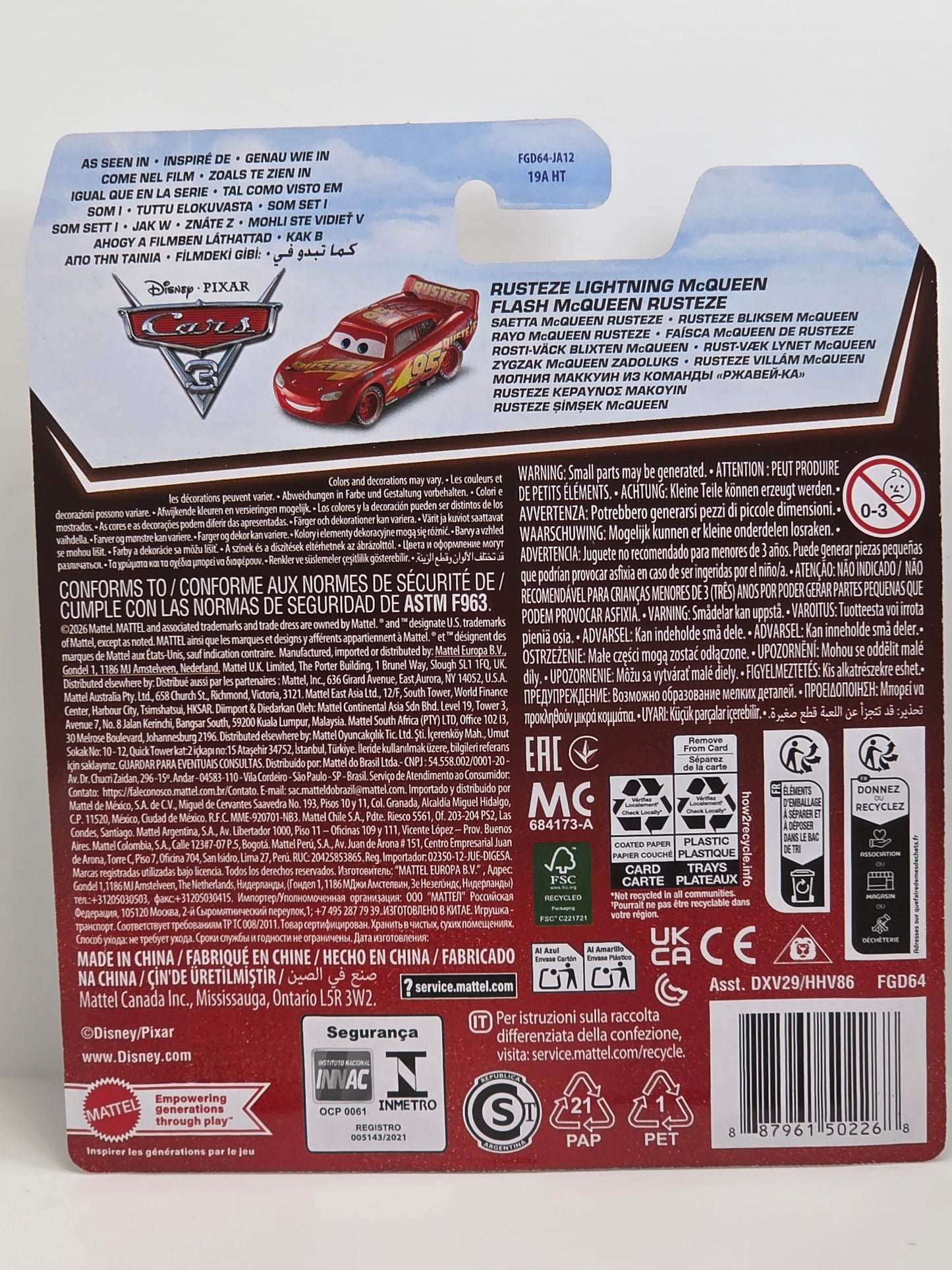 DISNEY PIXAR CARS 3 - RUSTEZE LIGHTNING MCQUEEN -  20th ANNIVERSARY