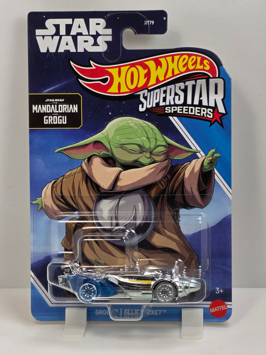 HOT WHEELS SUPERSTAR SPEEDERS STAR WARS THE MANDALORIAN AND GROGU OLLIE ROCKET