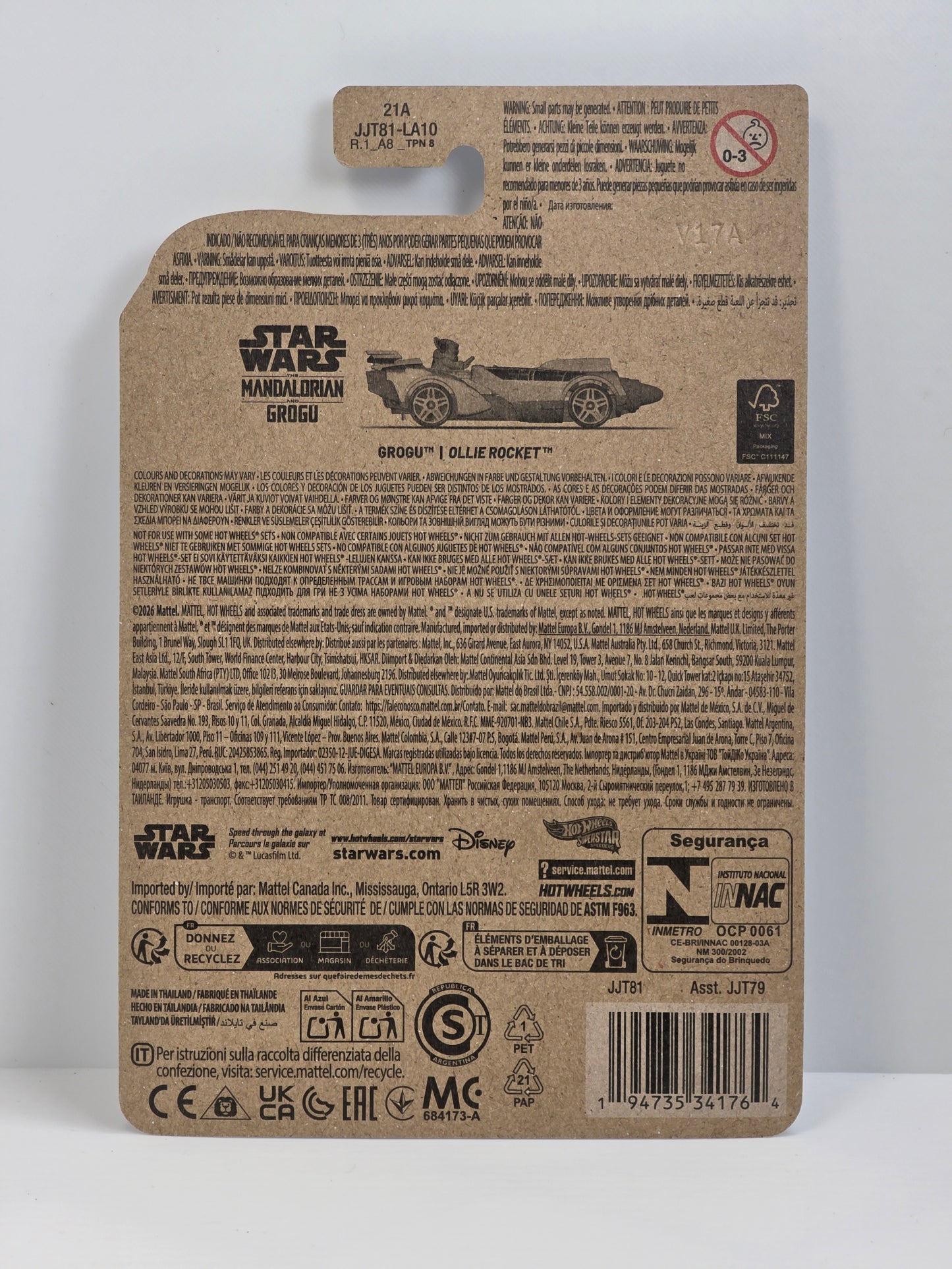 HOT WHEELS SUPERSTAR SPEEDERS STAR WARS THE MANDALORIAN AND GROGU OLLIE ROCKET