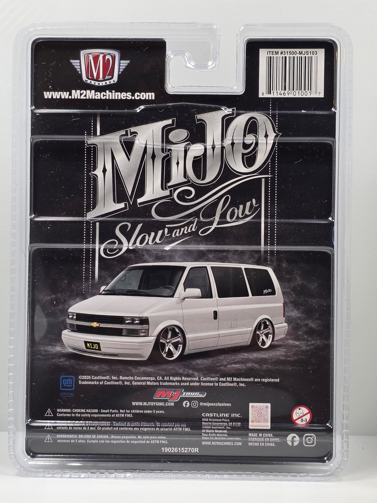 M2 MACHINES - MiJo SLOW AND LOW - 1995 CHEVY ASTRO VAN - WHITE - CHASE MJS103