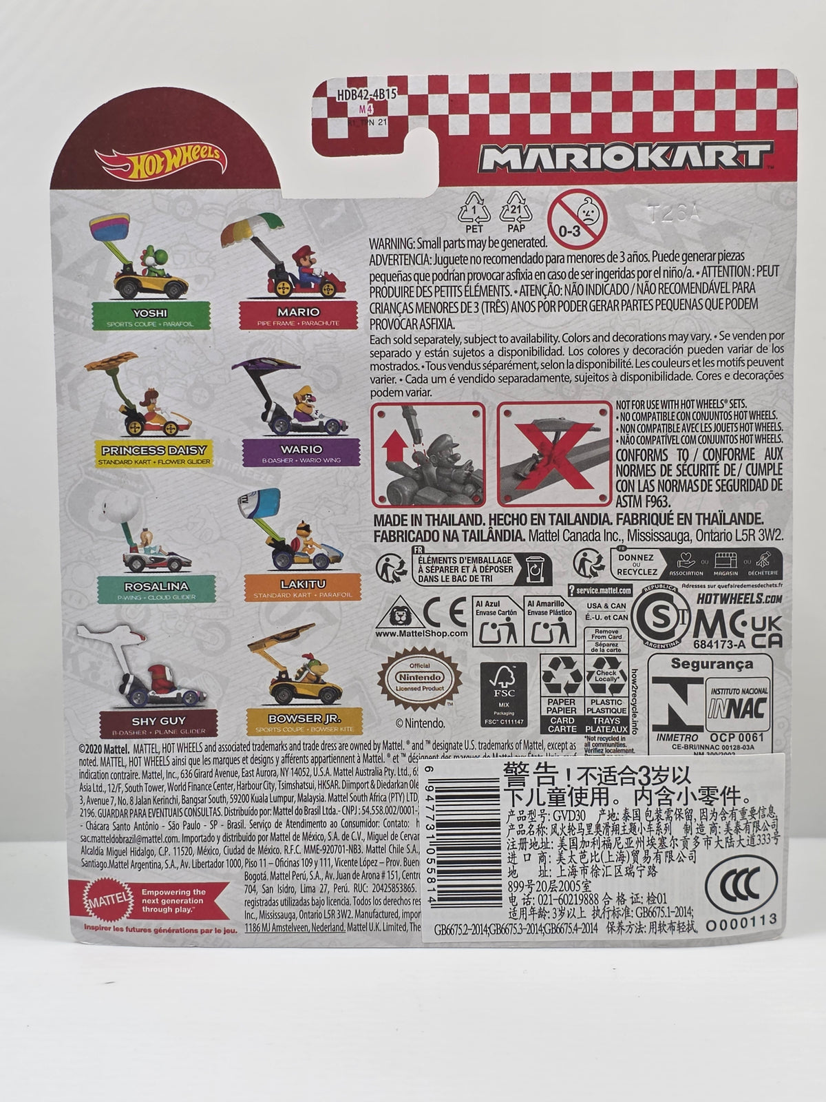 HOT WHEELS MARIO KART - WARIO - B-DASHER - WARIO WING - NEW
