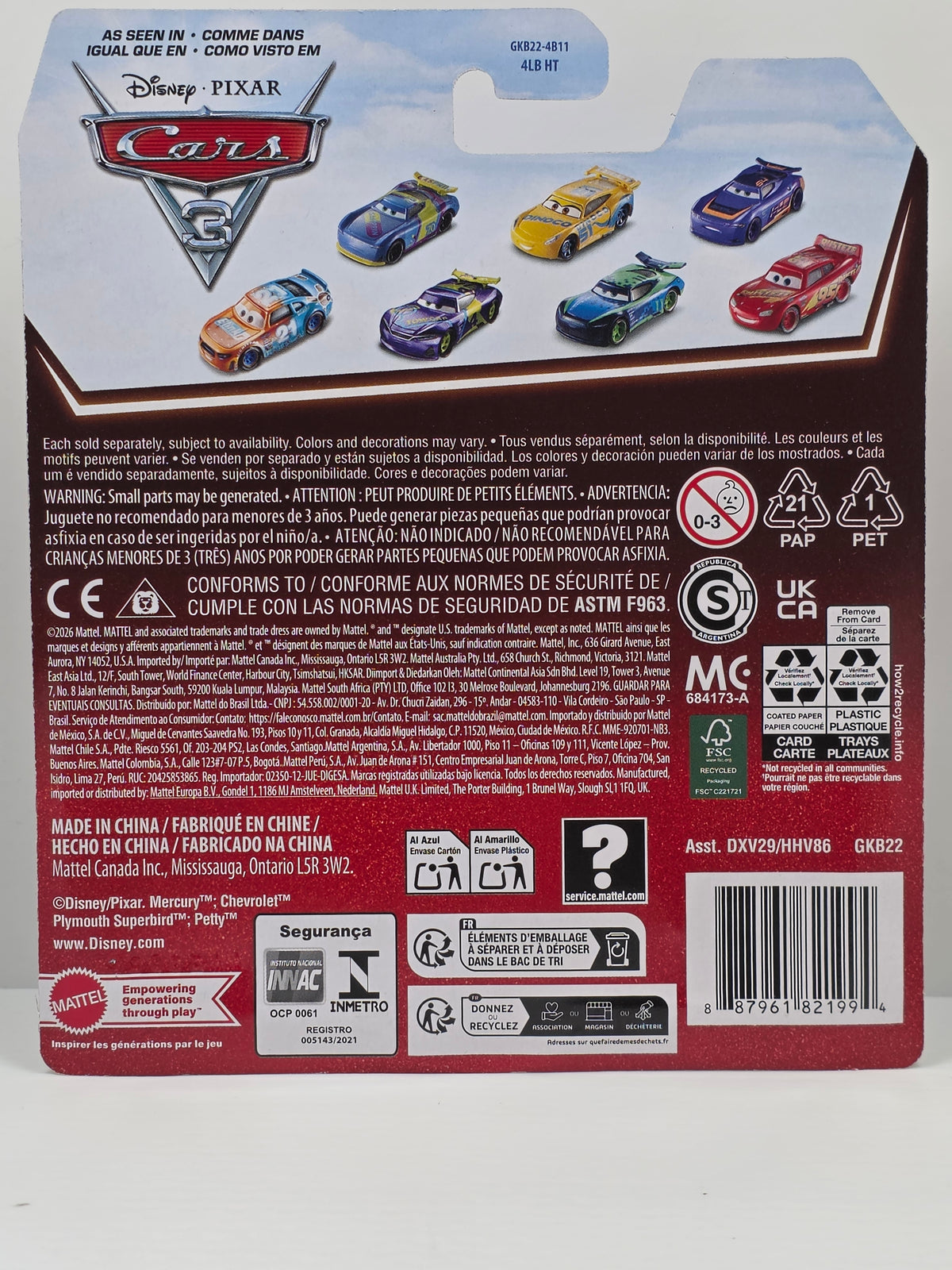 DISNEY PIXAR CARS - JONAS CARVER #123 - NO STALL  - 20th ANNIVERSARY PACK - NEW