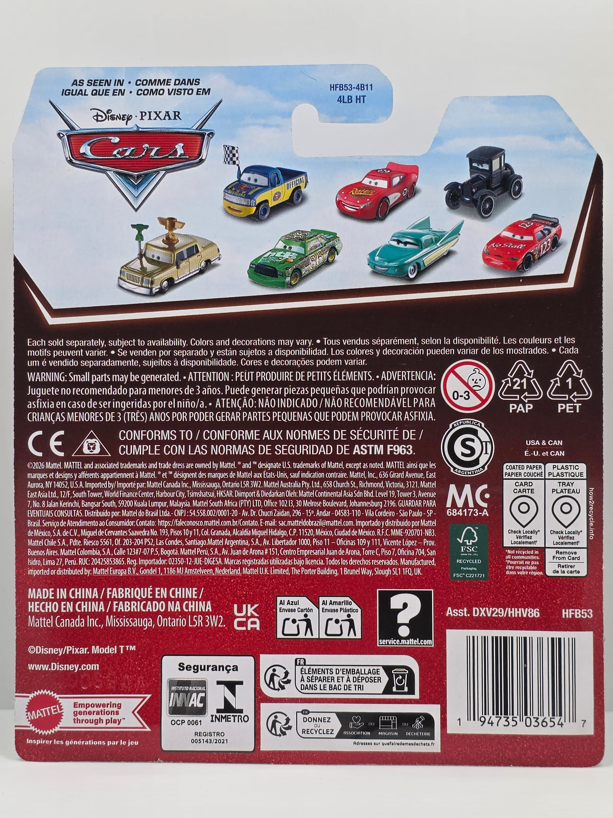 DISNEY PIXAR CARS - RALPH CARLOW #117 - LIL' TORQUEY PISTON - 20th ANNIVERSARY PACK - NEW