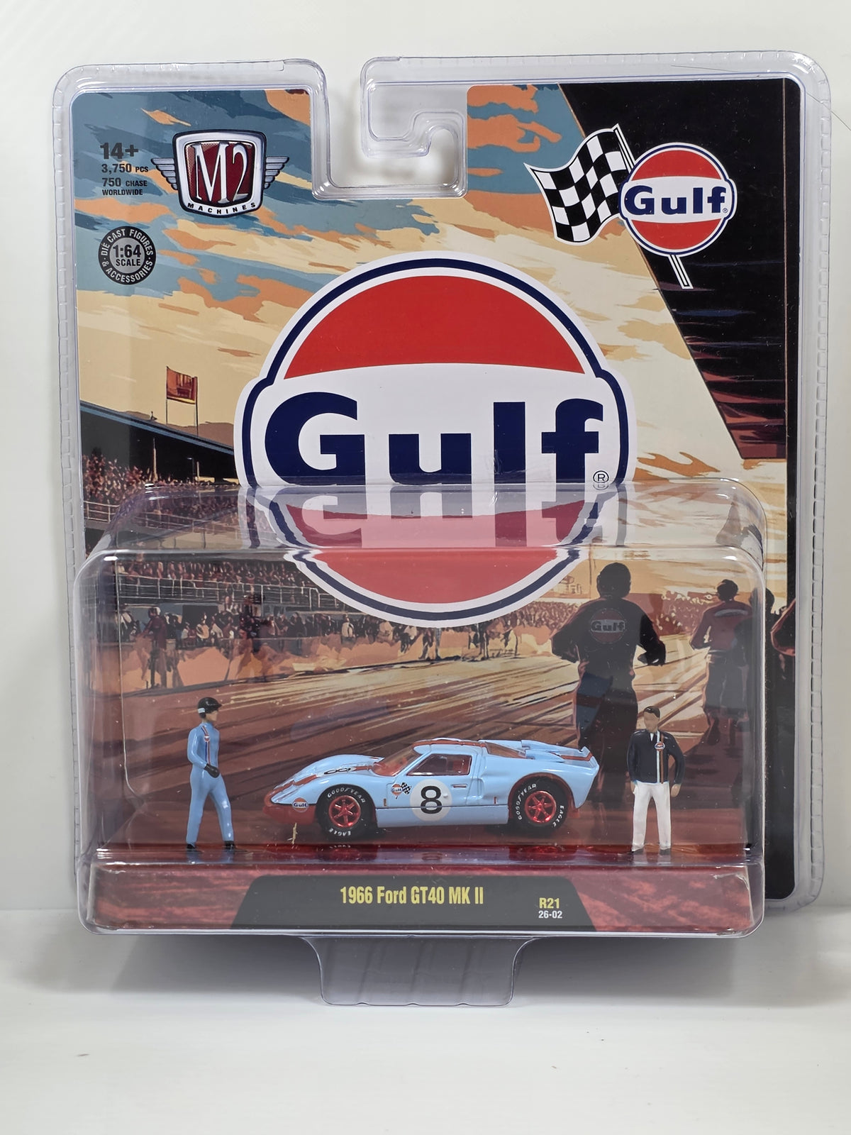 M2 AUTO FIGS DIORAMA - GULF 1966 FORD GT40 MK2 - CHASE - NEW