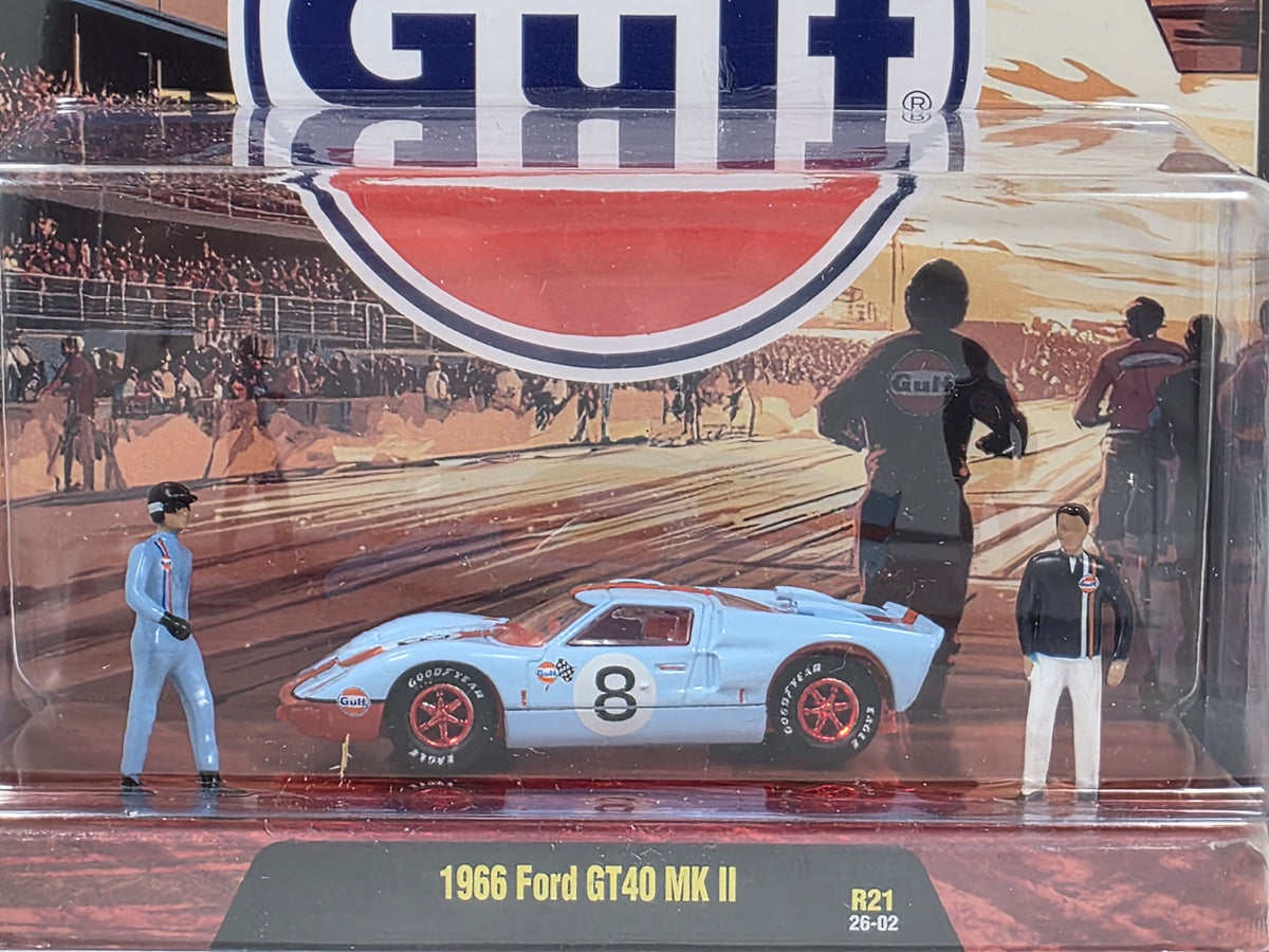 M2 AUTO FIGS DIORAMA - GULF 1966 FORD GT40 MK2 - CHASE - NEW