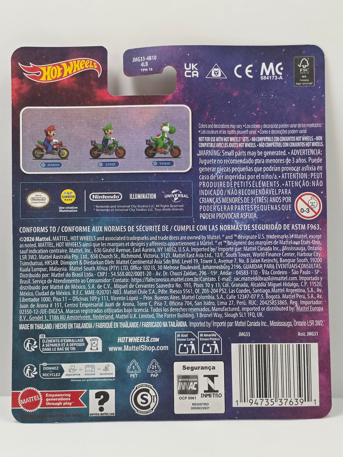 HOT WHEELS LUIGI THE SUPER MARIO GALAXY MOVIE MOTOCROSS NEW 2026 -JMG33