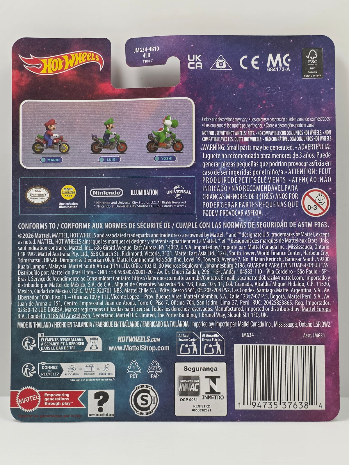 HOT WHEELS YOSHI THE SUPER MARIO GALAXY MOVIE MOTOCROSS NEW 2026 -JMG34