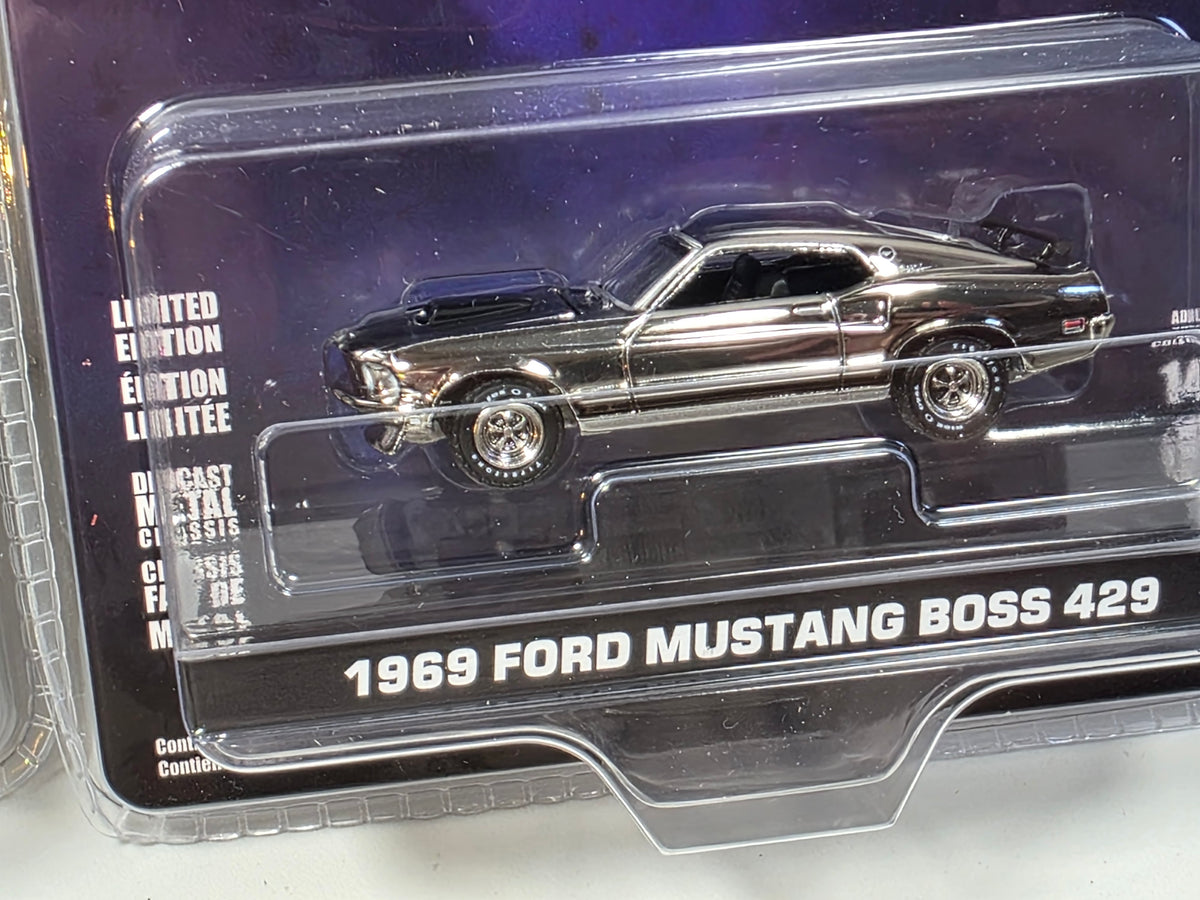 GREENLIGHT LIMITED EDITION - JOHN WICK -1969 FORD MUSTANG BOSS 429 - RAW CHASE AND CHROME VERSIONS