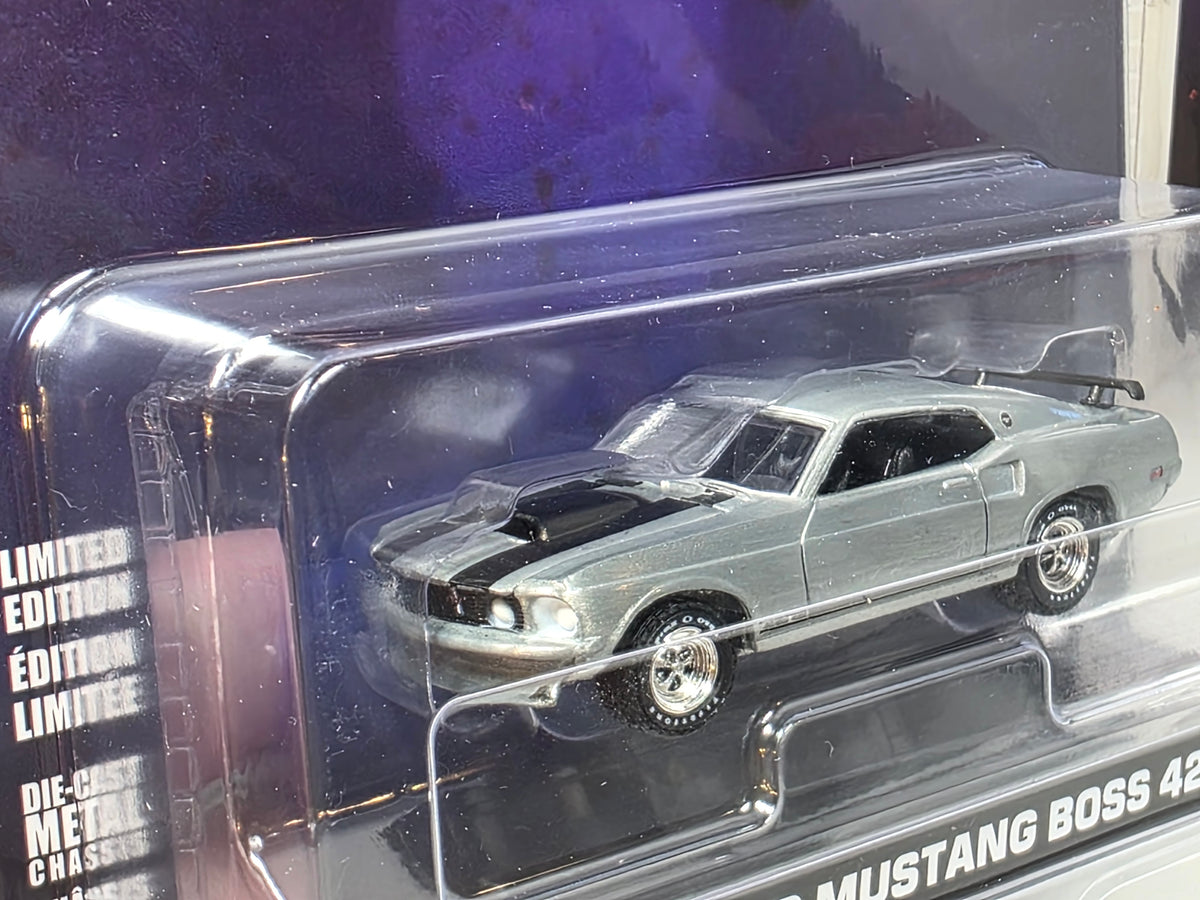 GREENLIGHT LIMITED EDITION - JOHN WICK -1969 FORD MUSTANG BOSS 429 - RAW CHASE AND CHROME VERSIONS