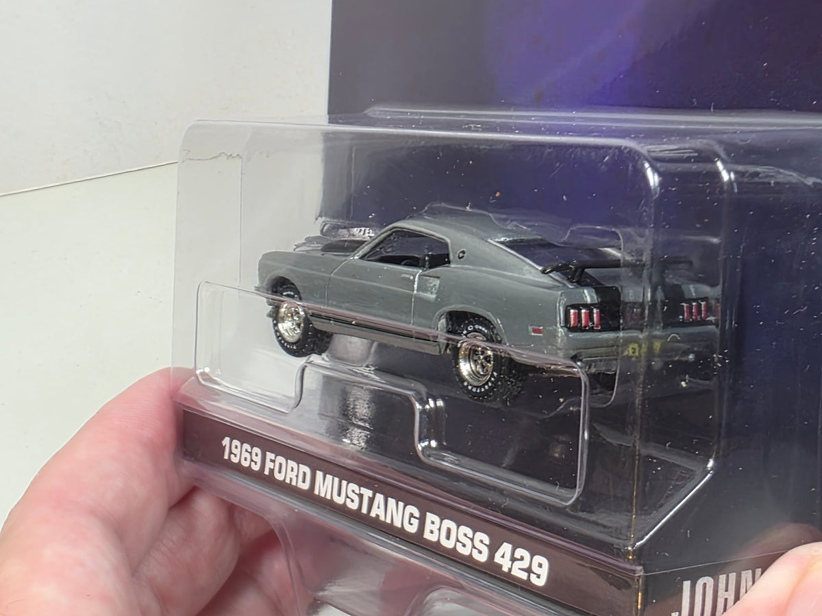 GREENLIGHT LIMITED EDITION - JOHN WICK -1969 FORD MUSTANG BOSS 429 - RAW CHASE AND CHROME VERSIONS