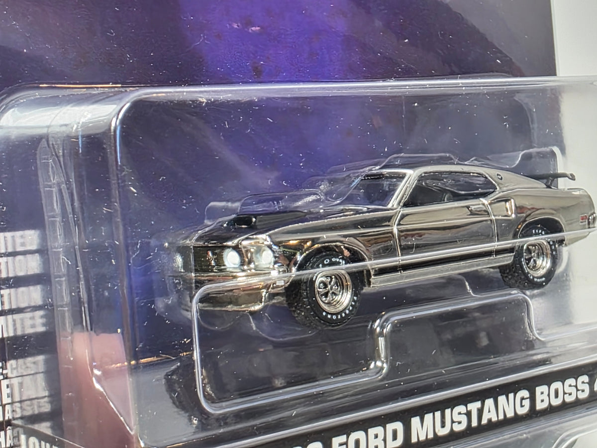 GREENLIGHT LIMITED EDITION - JOHN WICK -1969 FORD MUSTANG BOSS 429 - RAW CHASE AND CHROME VERSIONS