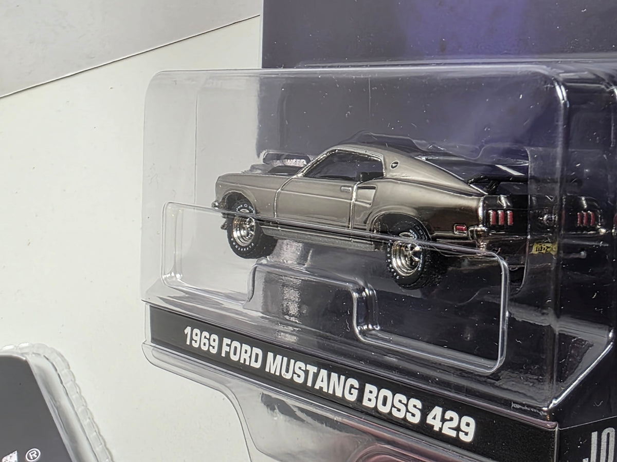 GREENLIGHT LIMITED EDITION - JOHN WICK -1969 FORD MUSTANG BOSS 429 - RAW CHASE AND CHROME VERSIONS