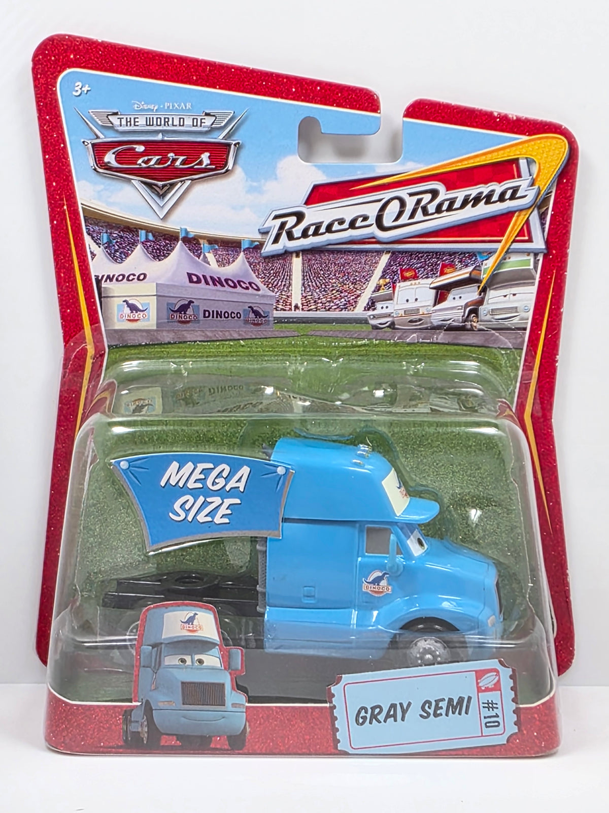DISNEY PIXAR CARS - THE WORLD OF CARS - DINOCO "GRAY"  SEMI - BLUE - 2009 - NEW