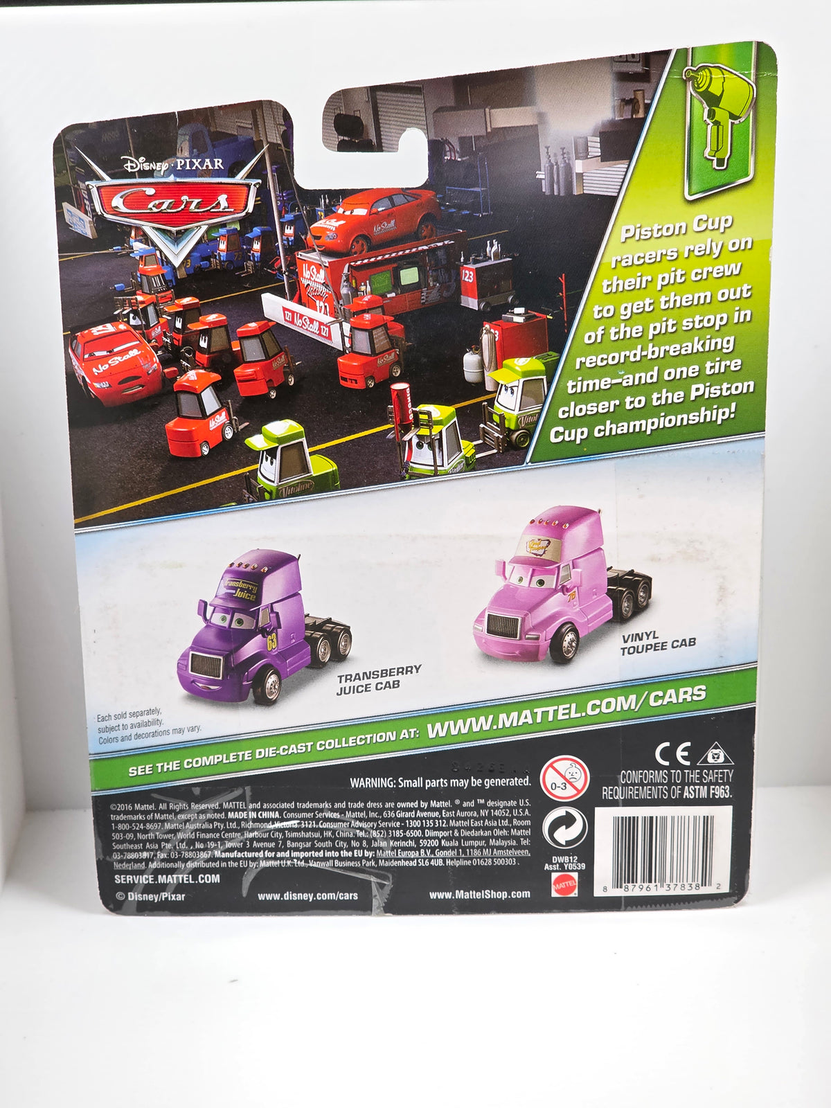 DISNEY PIXAR CARS - PISTON CUP PIT CREW - TRANSBERRY JUICE CAB - 2016 - NEW