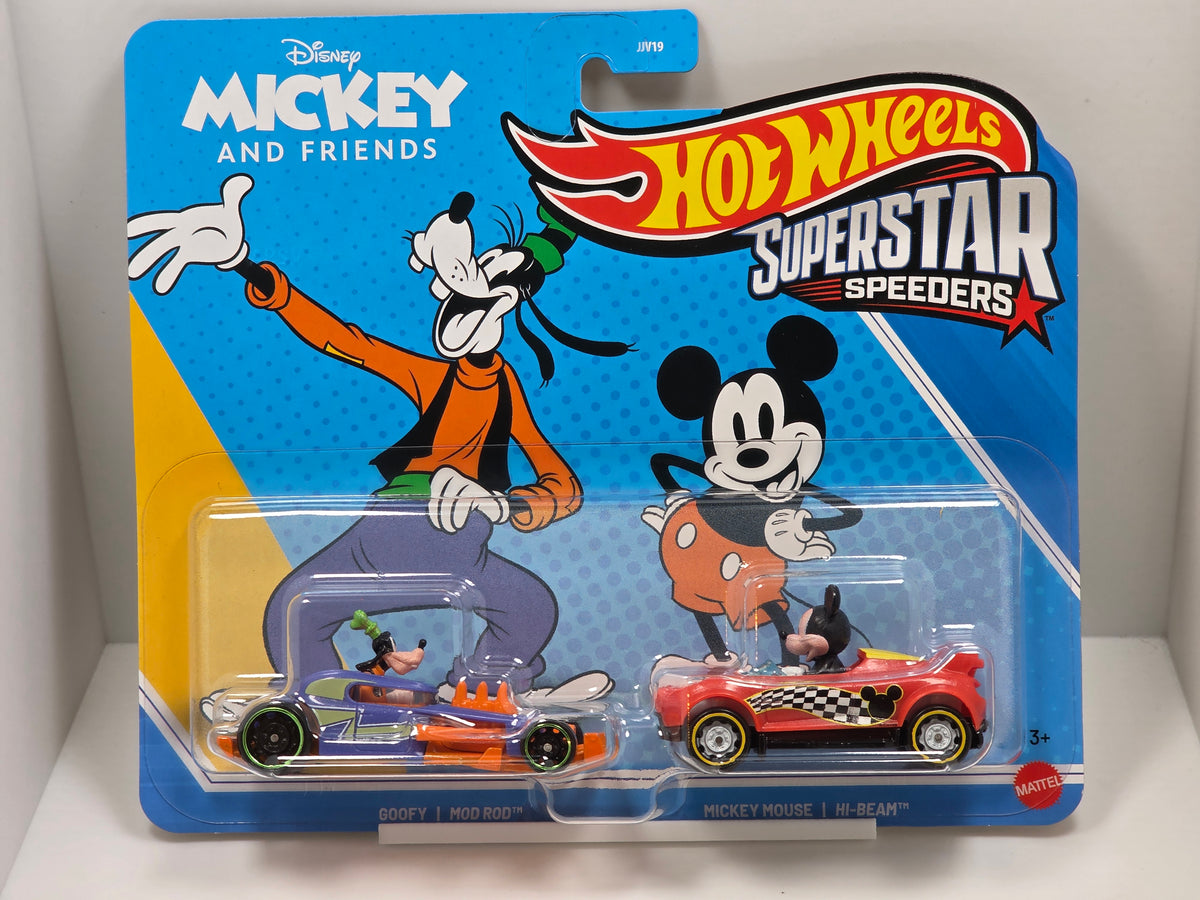 HOT WHEELS SUPERSTAR SPEEDERS -DISNEY GOOFY & MICKEY MOUSE - NEW
