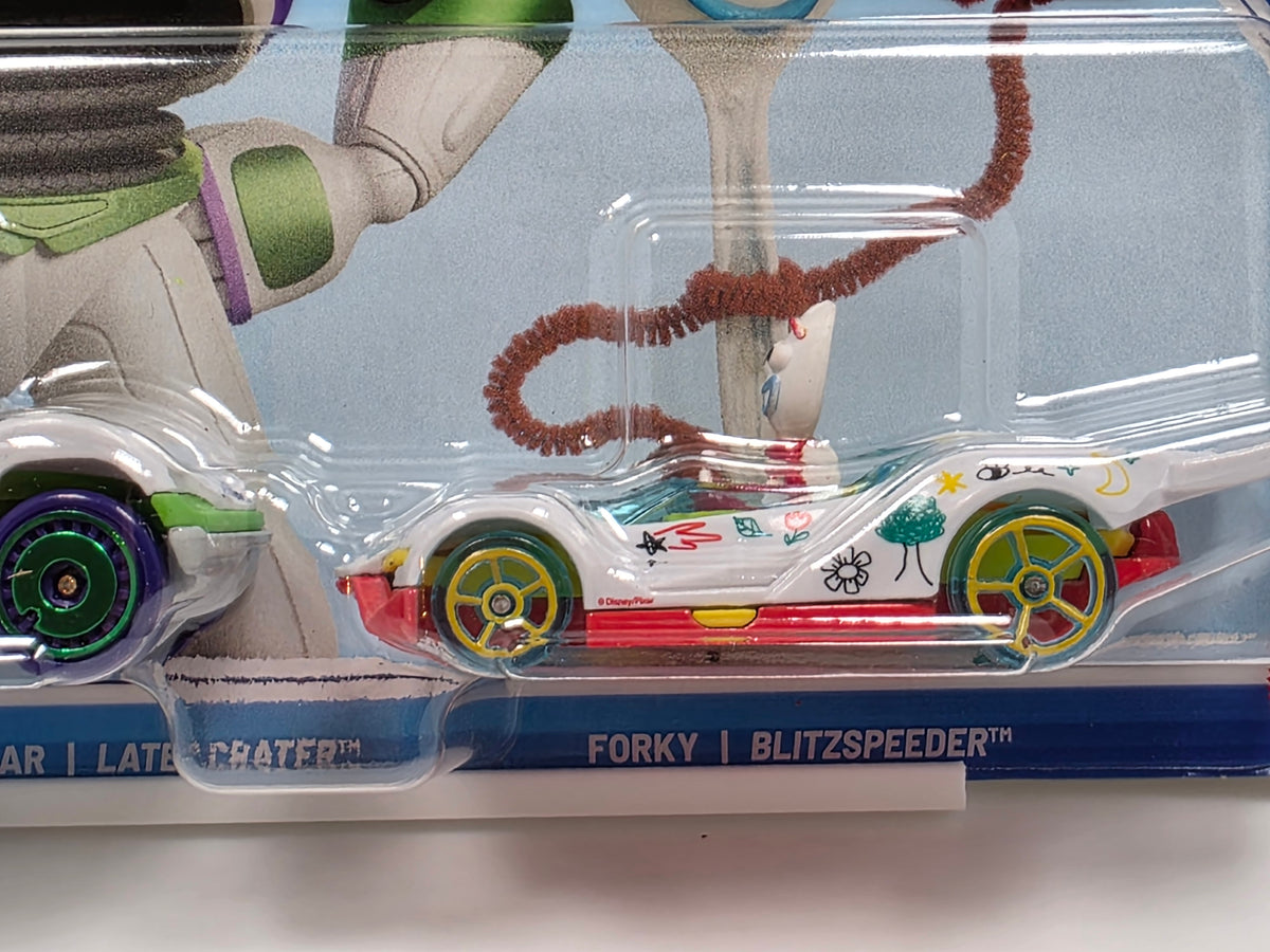 HOT WHEELS SUPERSTAR SPEEDERS - TOY STORY 5 BUZZ & FORKY - NEW