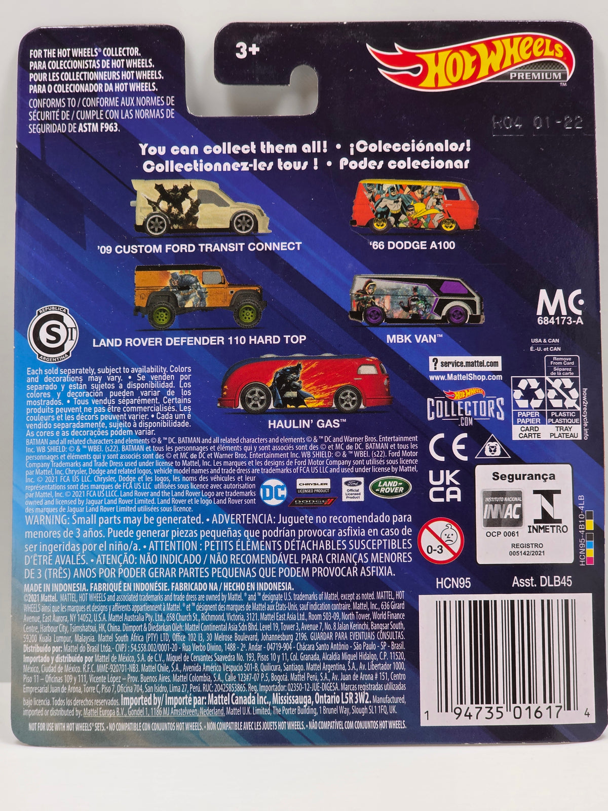 HOT WHEELS PREMIUM - BATMAN - FULL SET OF 5 DLB45 - NEW
