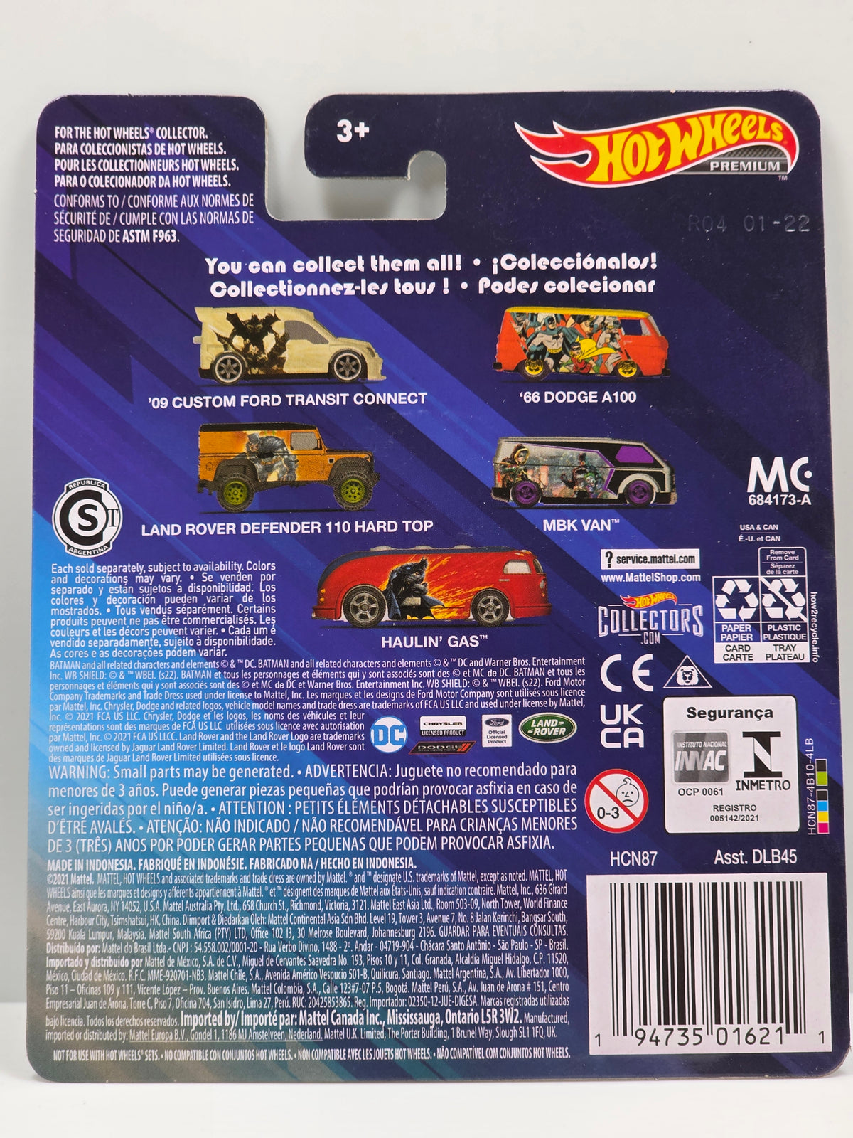 HOT WHEELS PREMIUM - BATMAN - 4-5 - MBK VAN - HCN87 - NEW