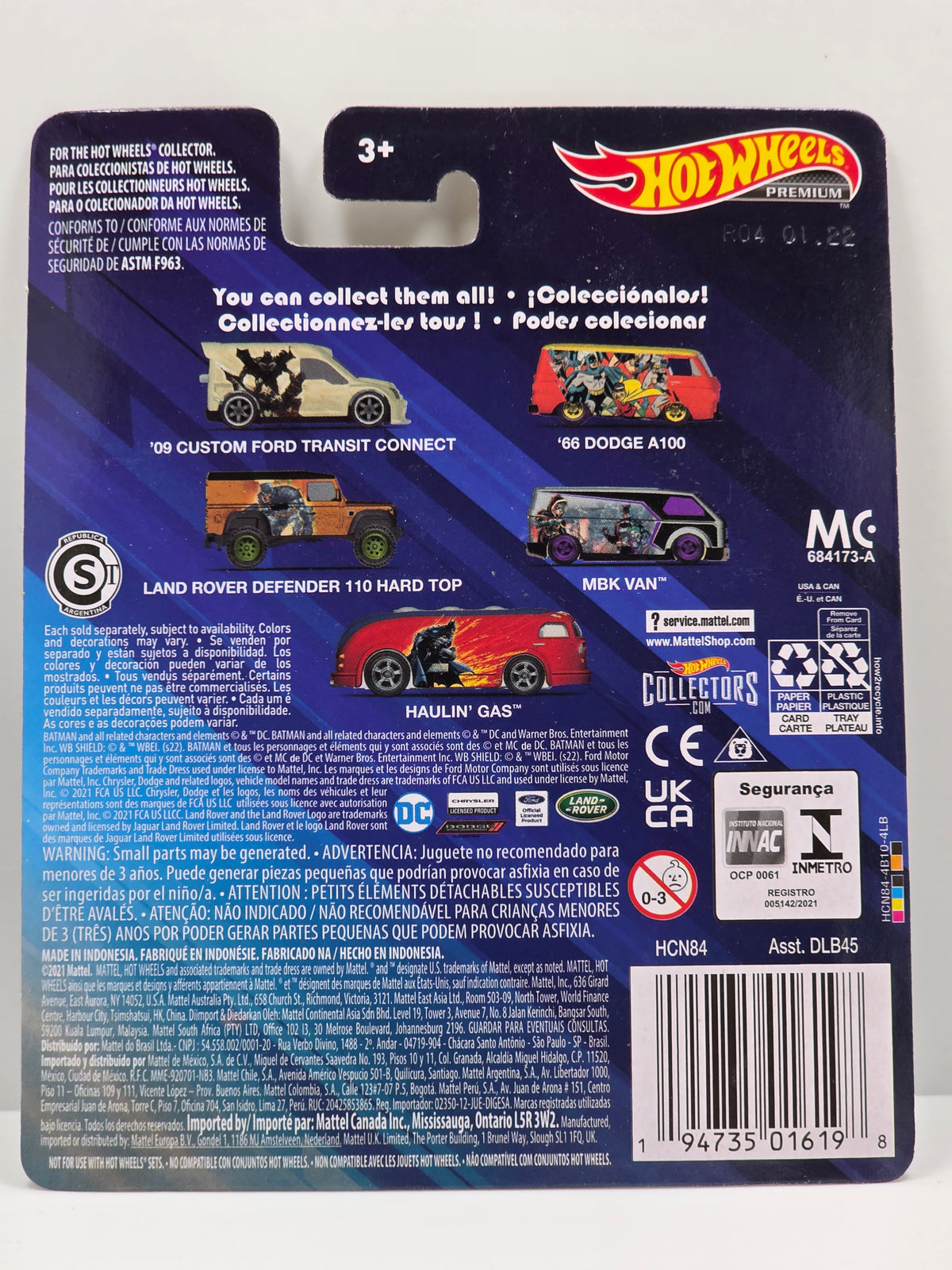 HOT WHEELS PREMIUM - BATMAN - 1-5 '09 CUSTOM FORD TRANSIT CONNECT - HCN84 - NEW