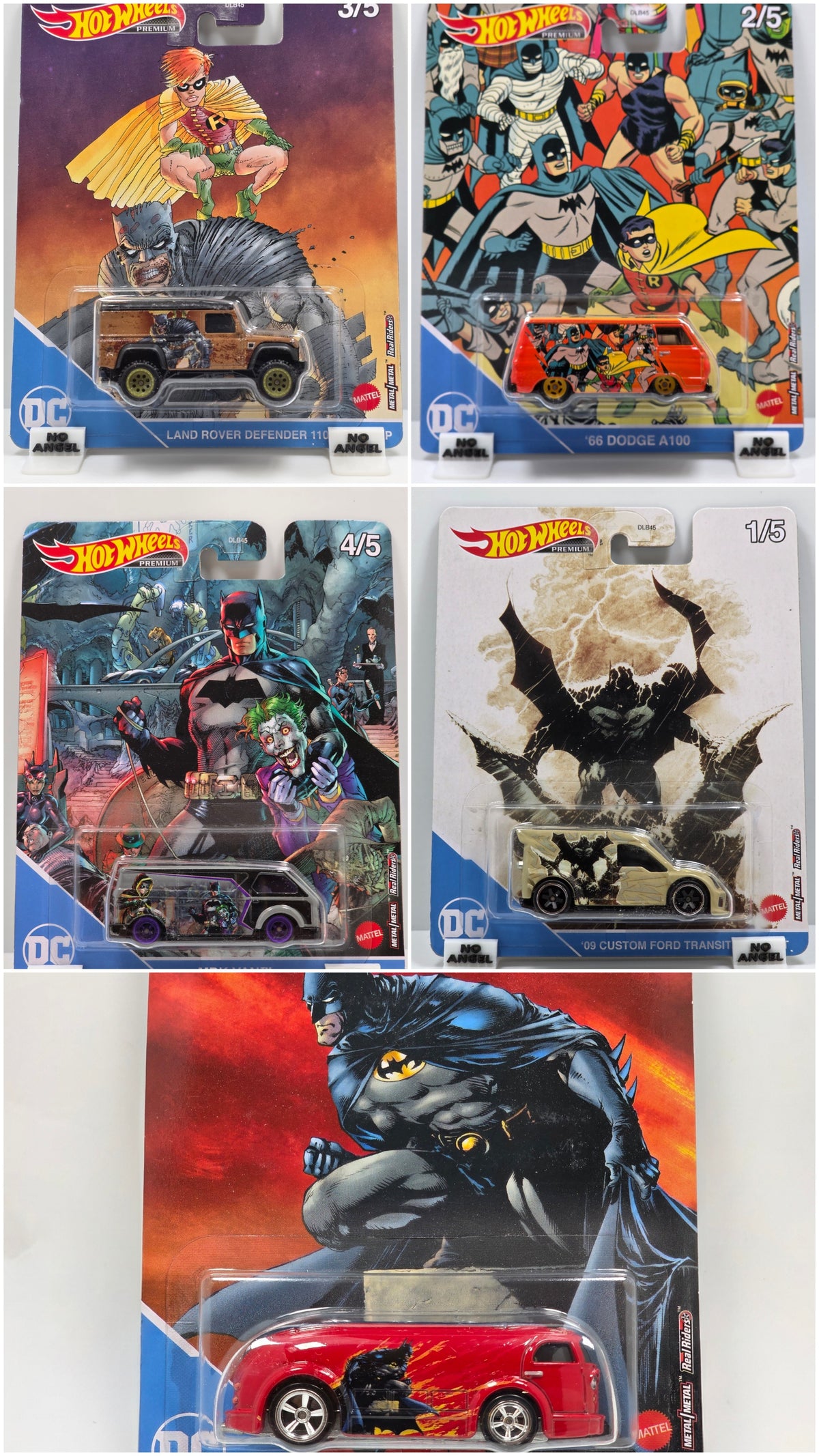 HOT WHEELS PREMIUM - BATMAN - FULL SET OF 5 DLB45 - NEW