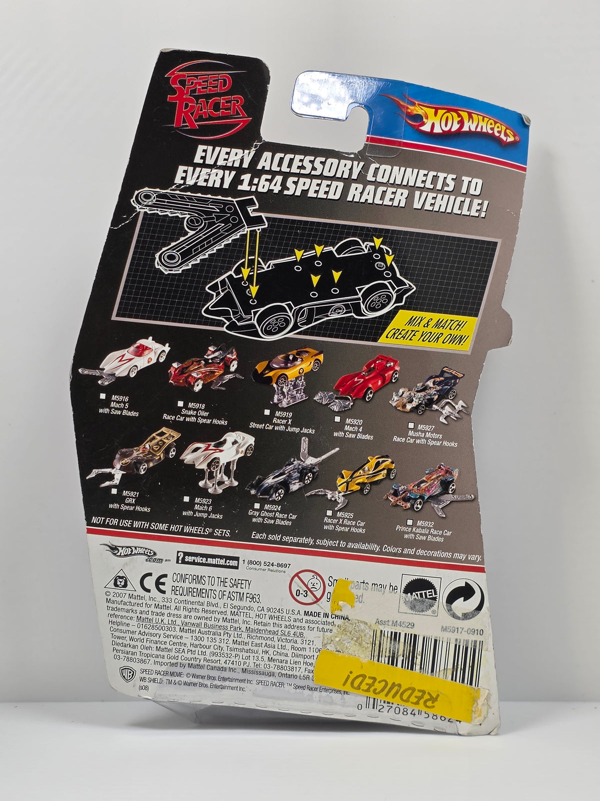 HOT WHEELS - SPEED RACER - MACH 5 with JUMP JACKS- M5917 2008 - NEW