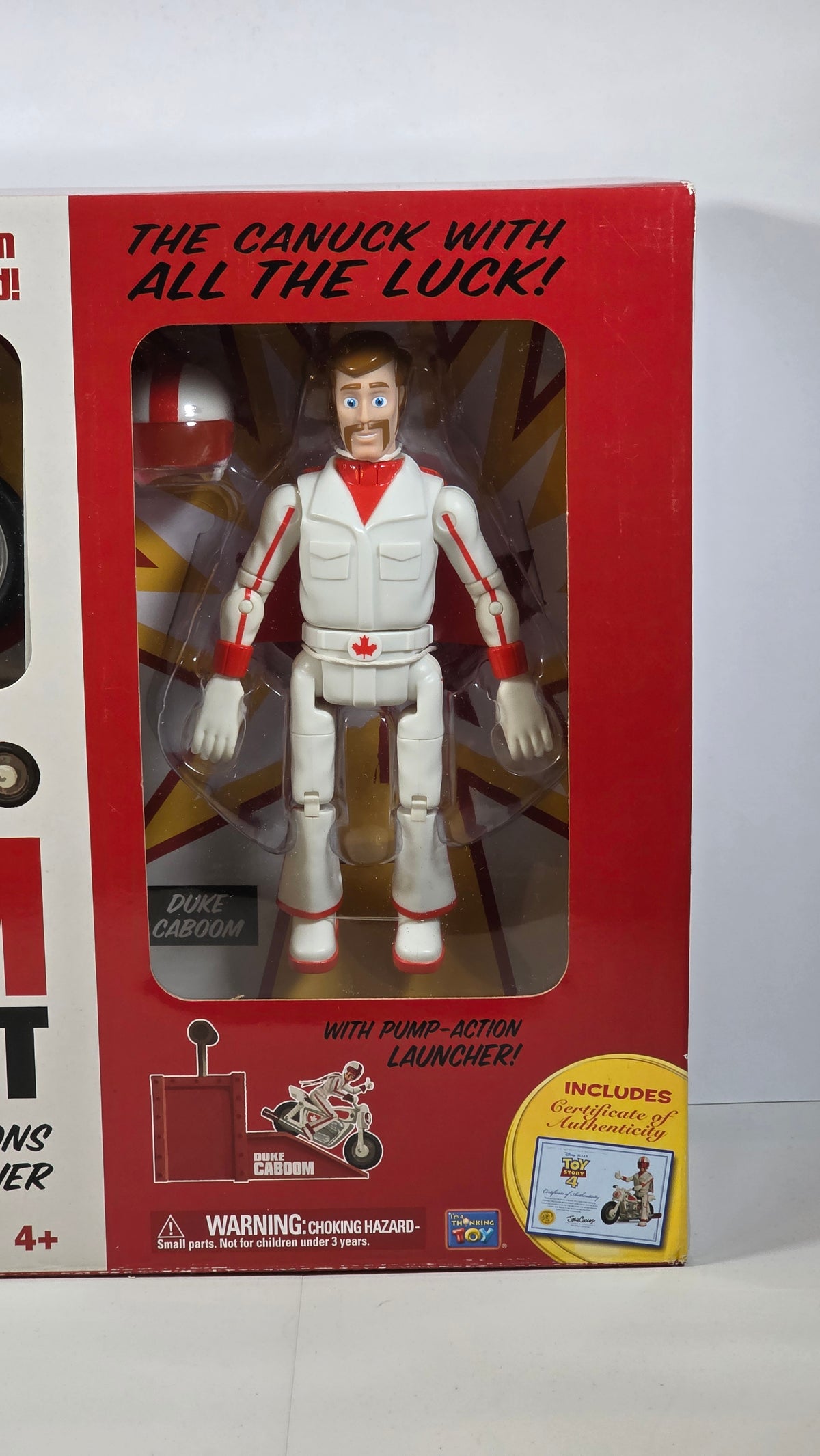 DISNEY PIXAR TOY STORY SIGNATURE COLLECTION DUKE CABOOM STUNT SET THINKWAY TOYS
