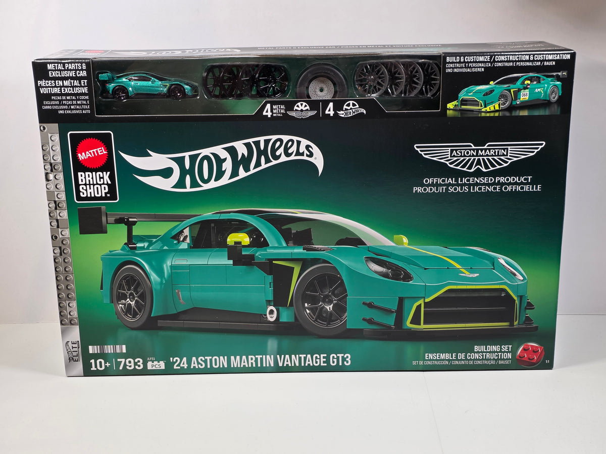 MATTEL BRICK SHOP HOT WHEELS - ASTON MARTIN VANTAGE GT3 - 1/16 SCALE  - NEW